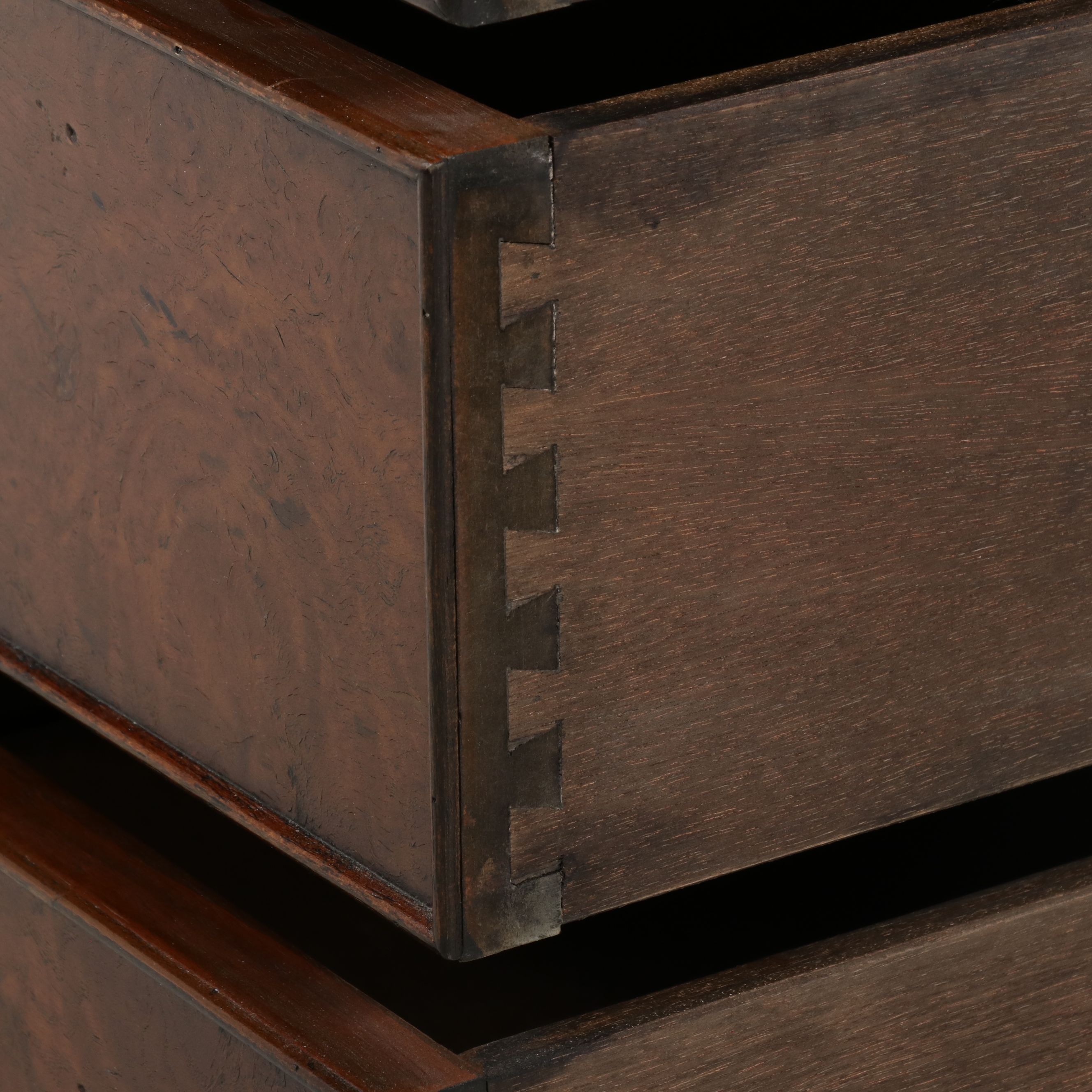 Southampton William and Mary Style Burlwood Secretary Desk