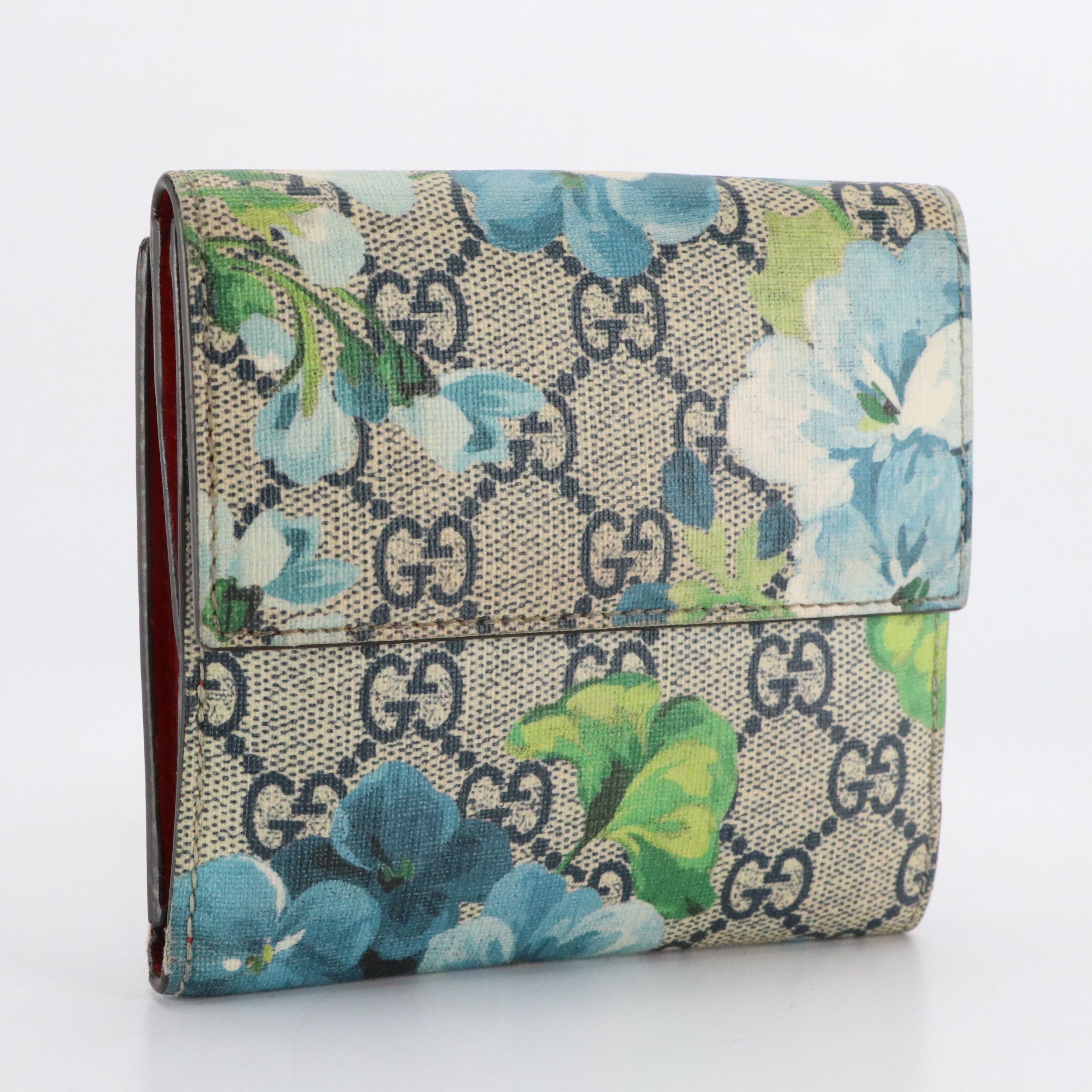 Gucci Blooms GG Supreme Coated Canvas and Leather French Flap Wallet