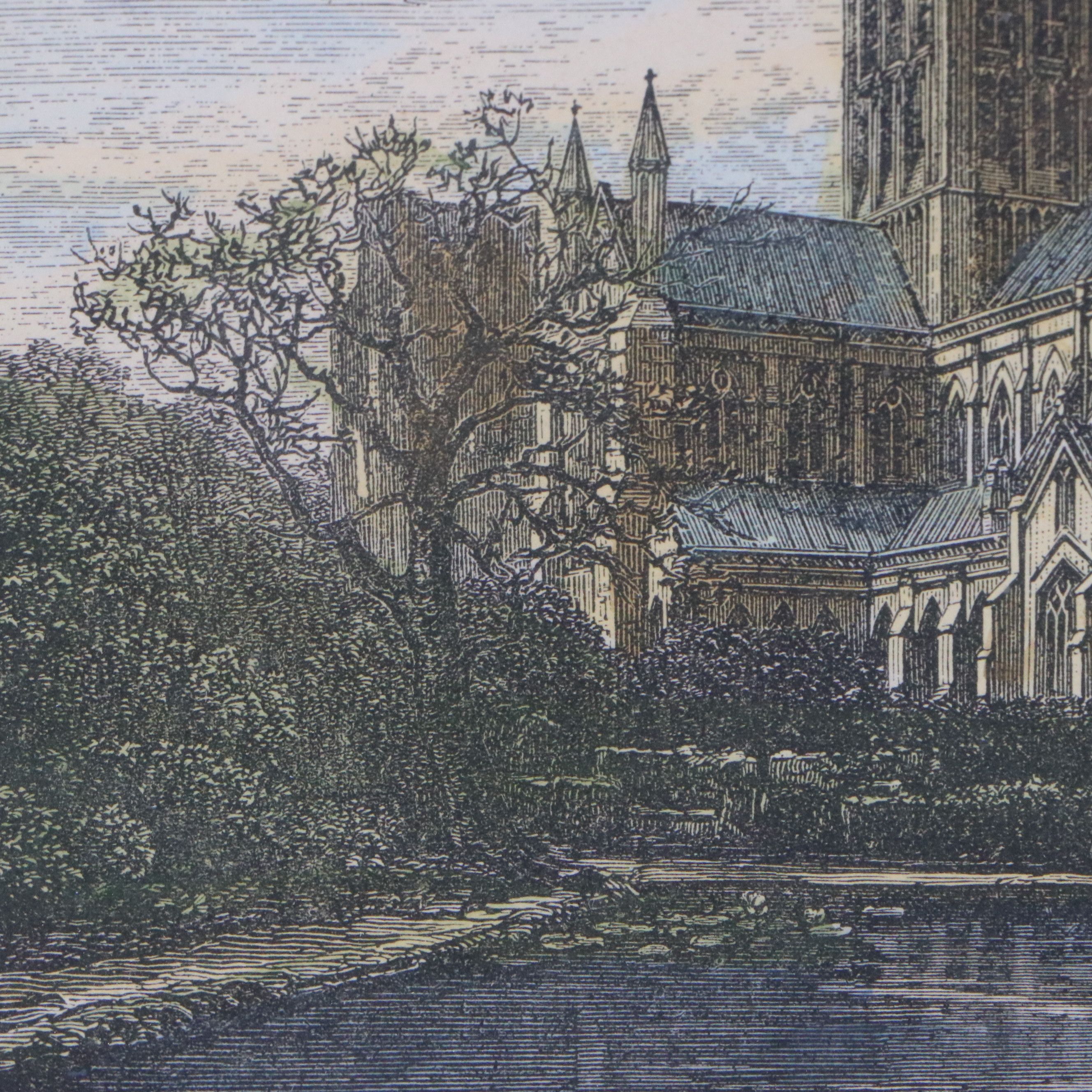 Engraving and Offset Lithograph of English Cathedrals, Late 19th and 20th C.