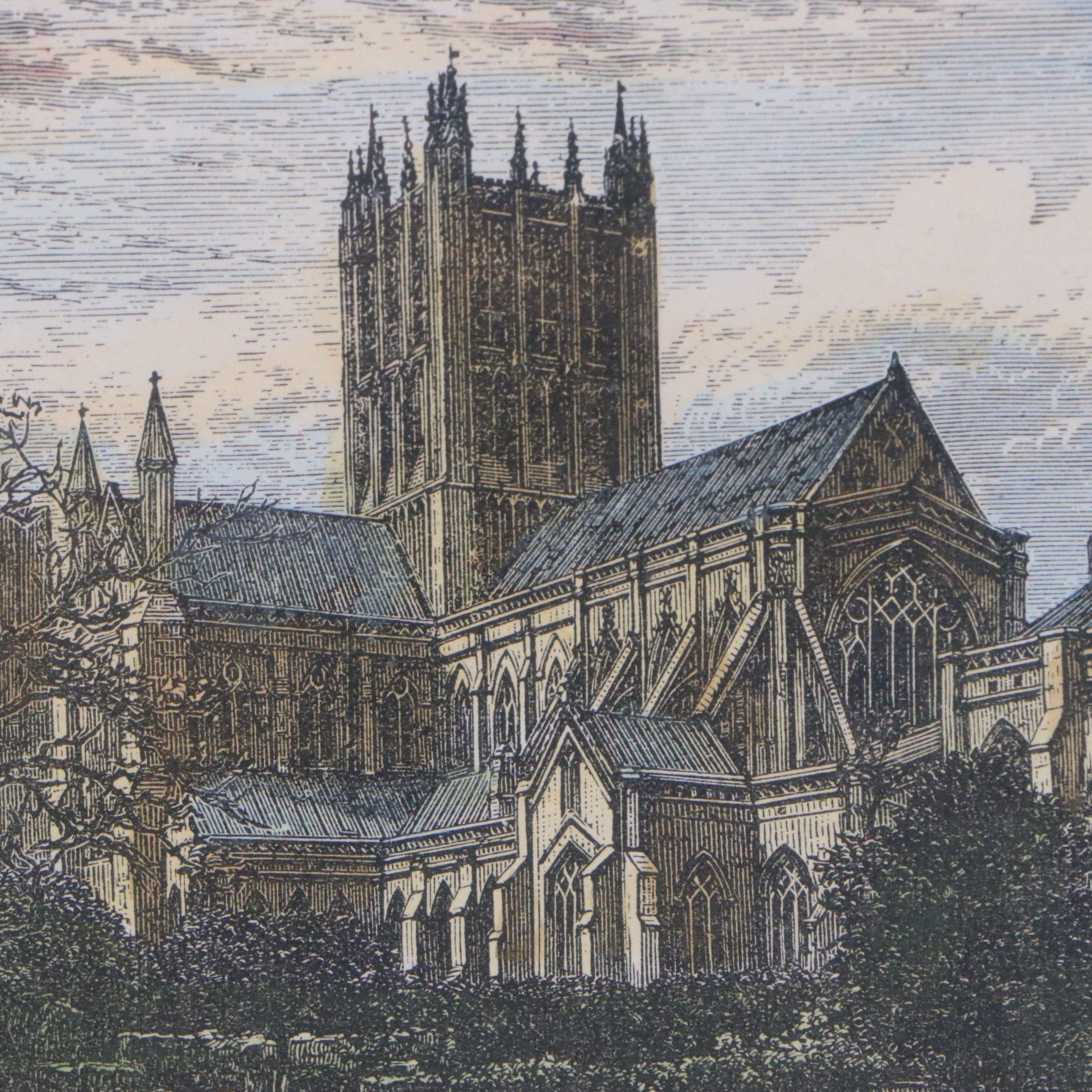 Engraving and Offset Lithograph of English Cathedrals, Late 19th and 20th C.