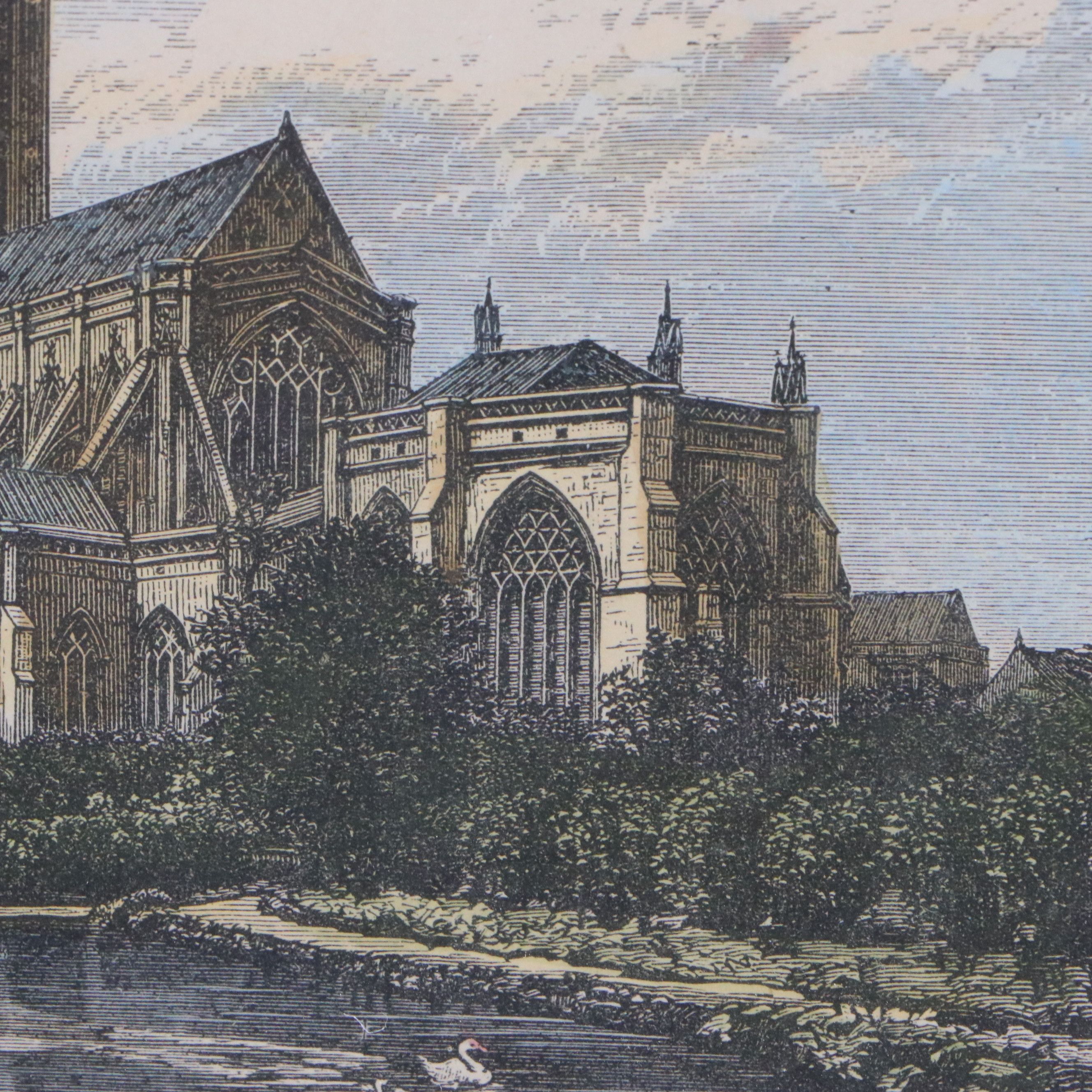 Engraving and Offset Lithograph of English Cathedrals, Late 19th and 20th C.