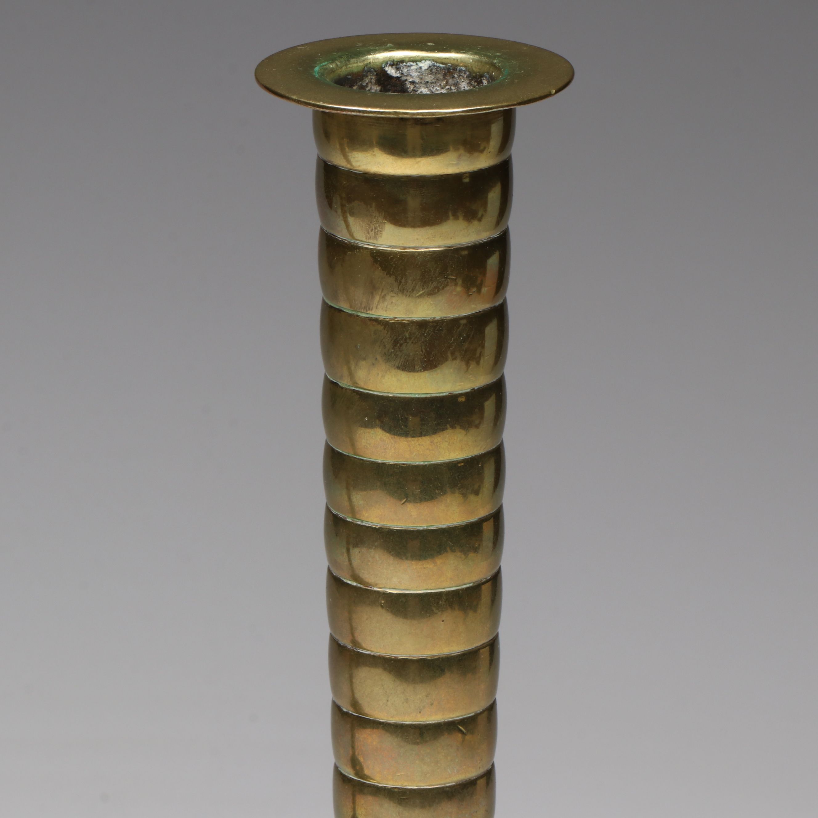 Vintage/Antique Ribbed Brass Candlesticks