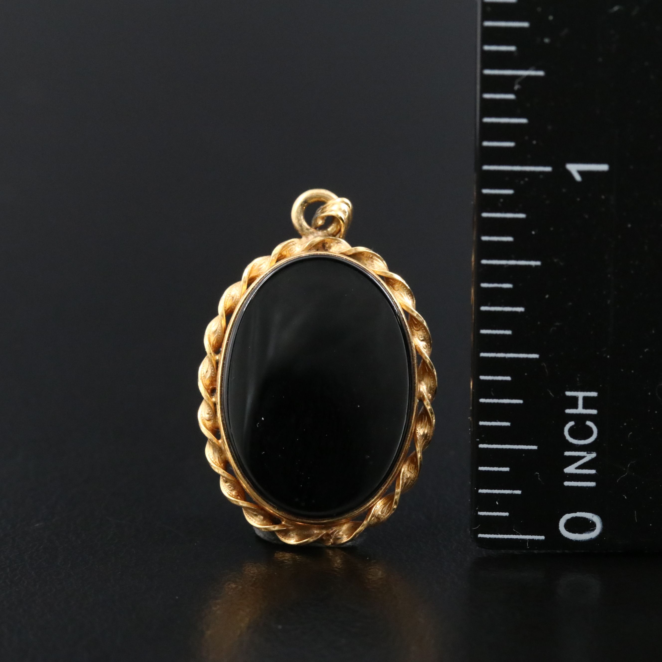 Van Dell Gold-Filled Black Onyx Earrings and Pendant Set