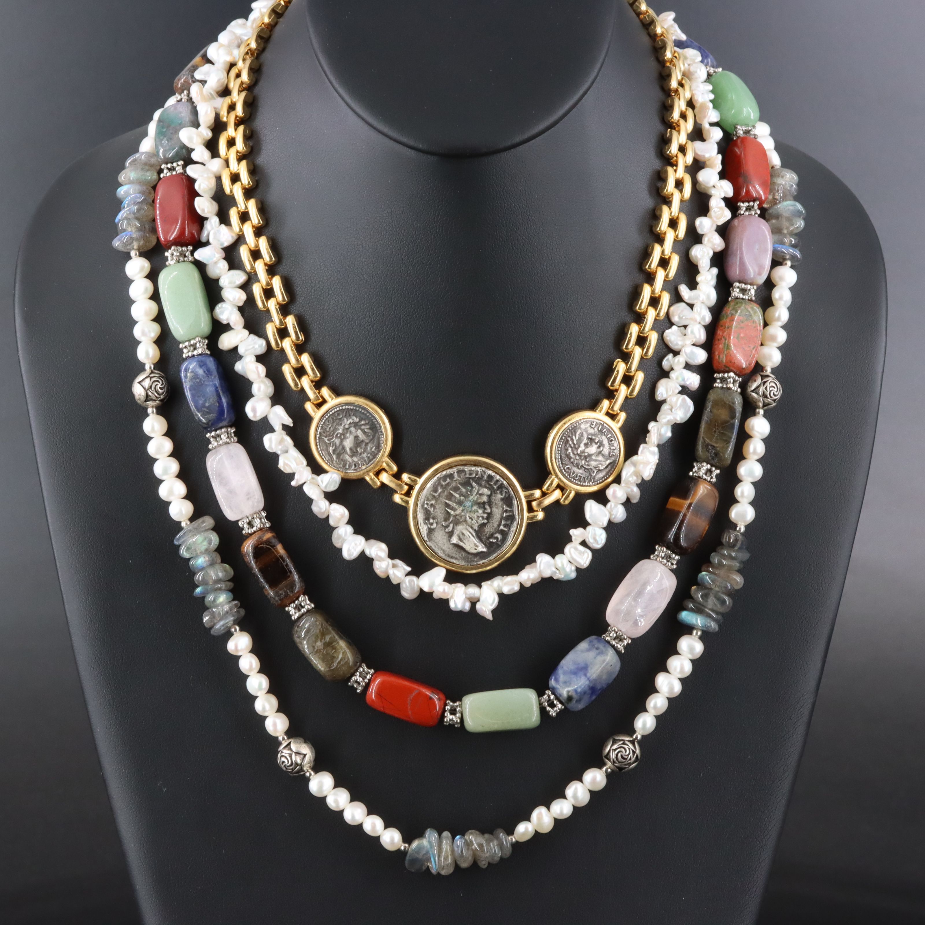 Pearl, Labradorite and Gemstone Necklaces