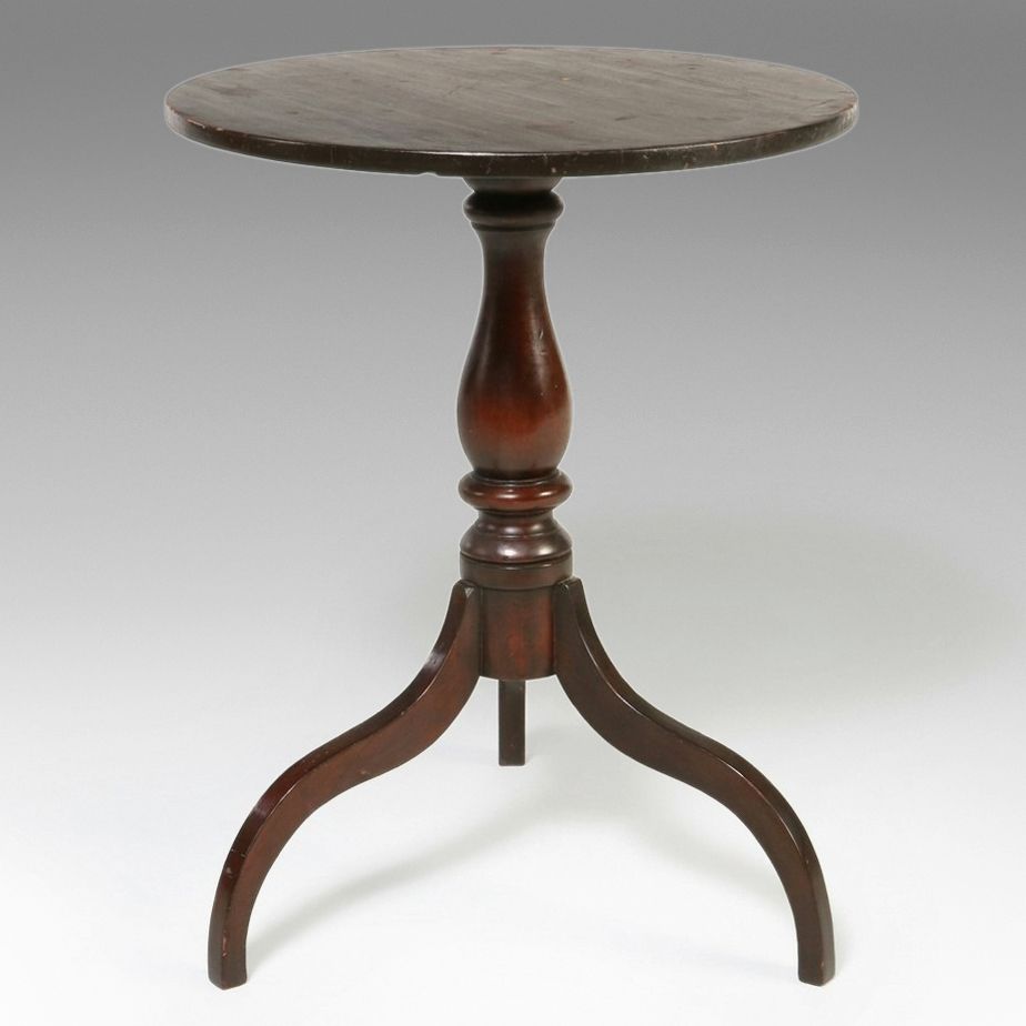 Sheraton Style Mahogany Tripod Candlestand, 19th Century