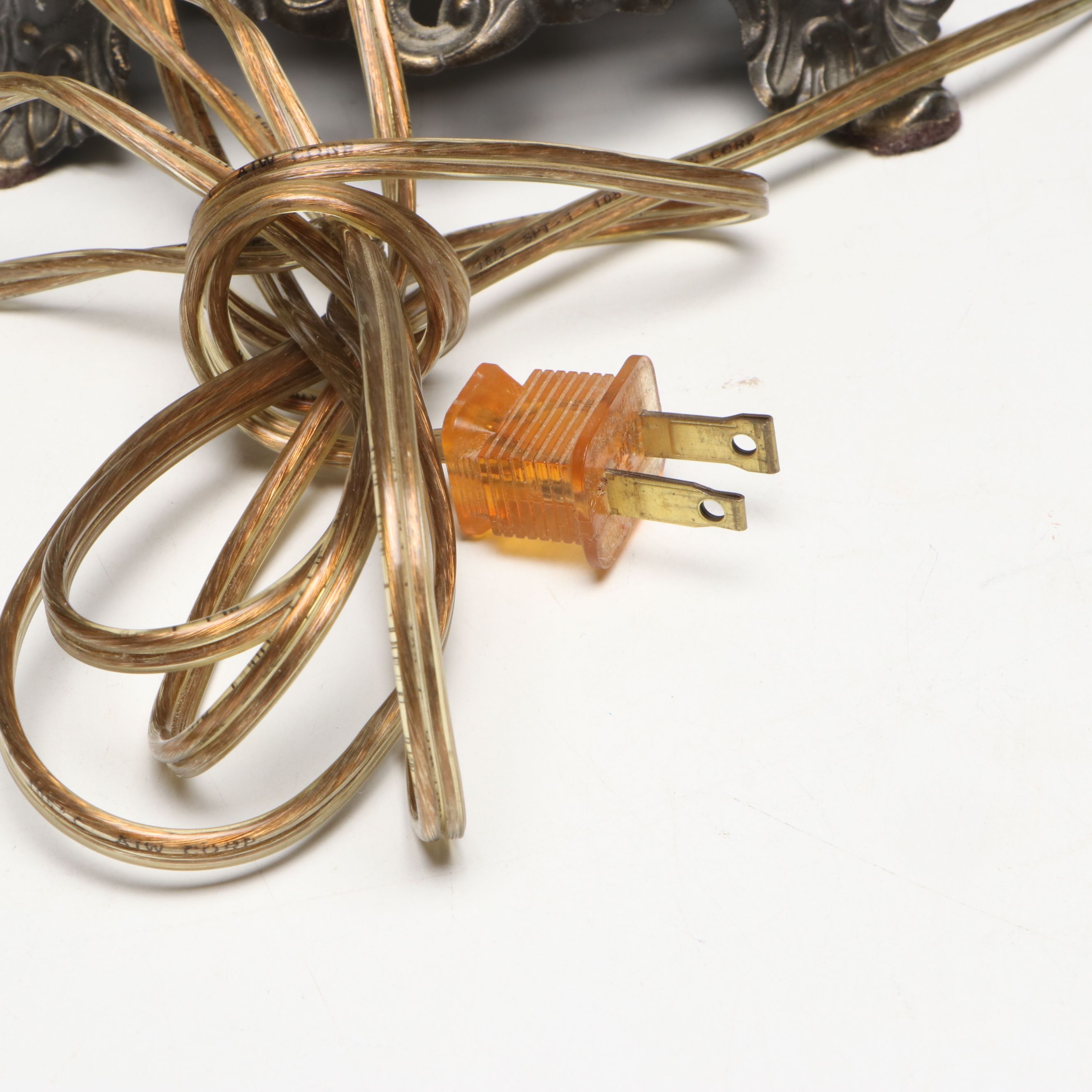 Victorian Style Hand-Painted Floral Milk Glass Parlor Lamp, Late 20th C.