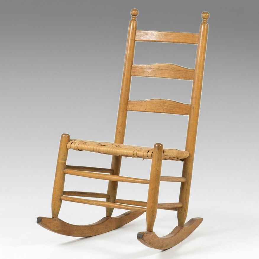 Shaker Style Ladder-Back Rocking Chair, Late 19th Century