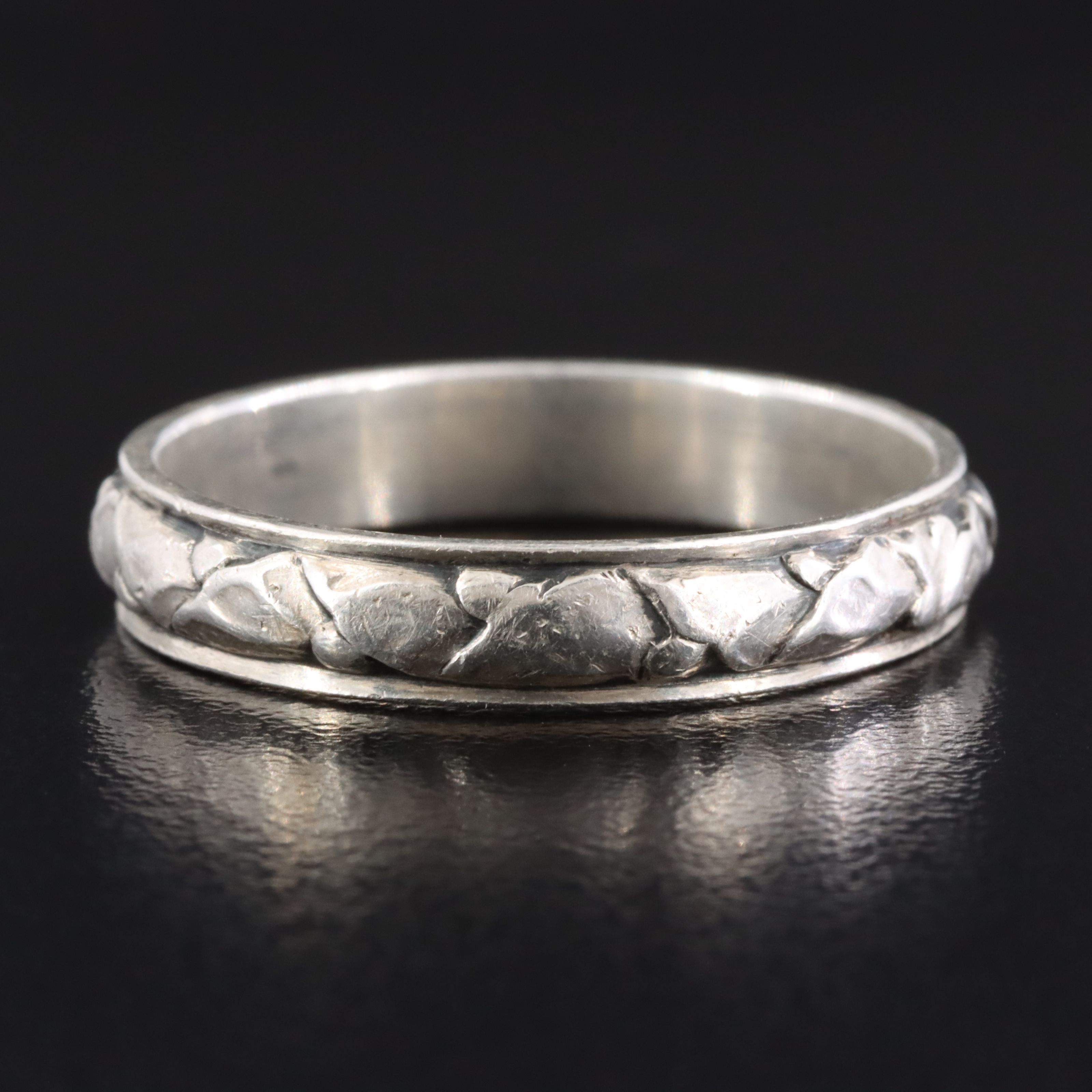 Georg Jensen Sterling Foliate Design Band # 28B
