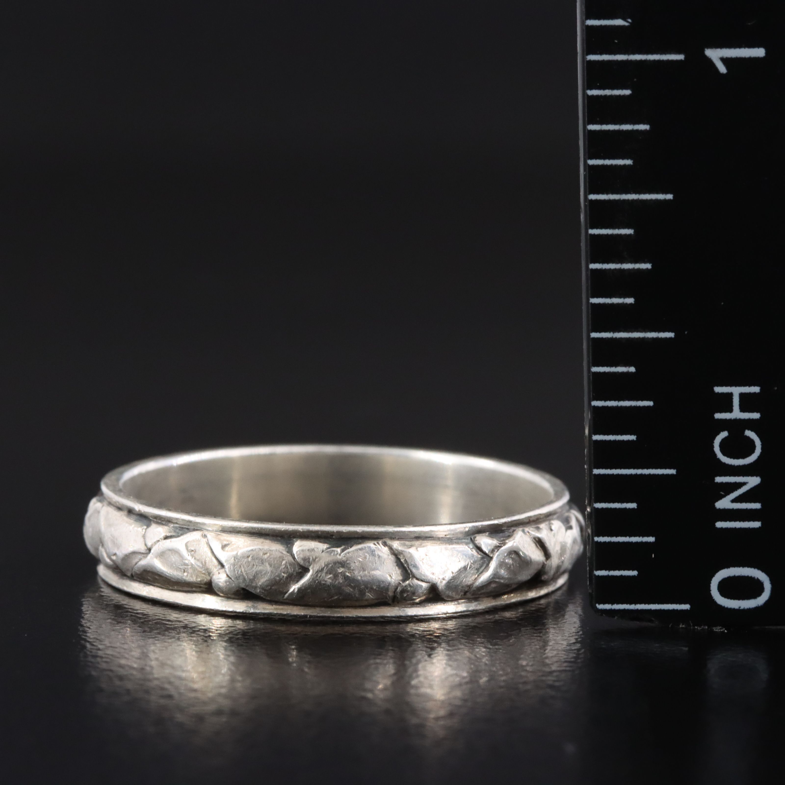 Georg Jensen Sterling Foliate Design Band # 28B