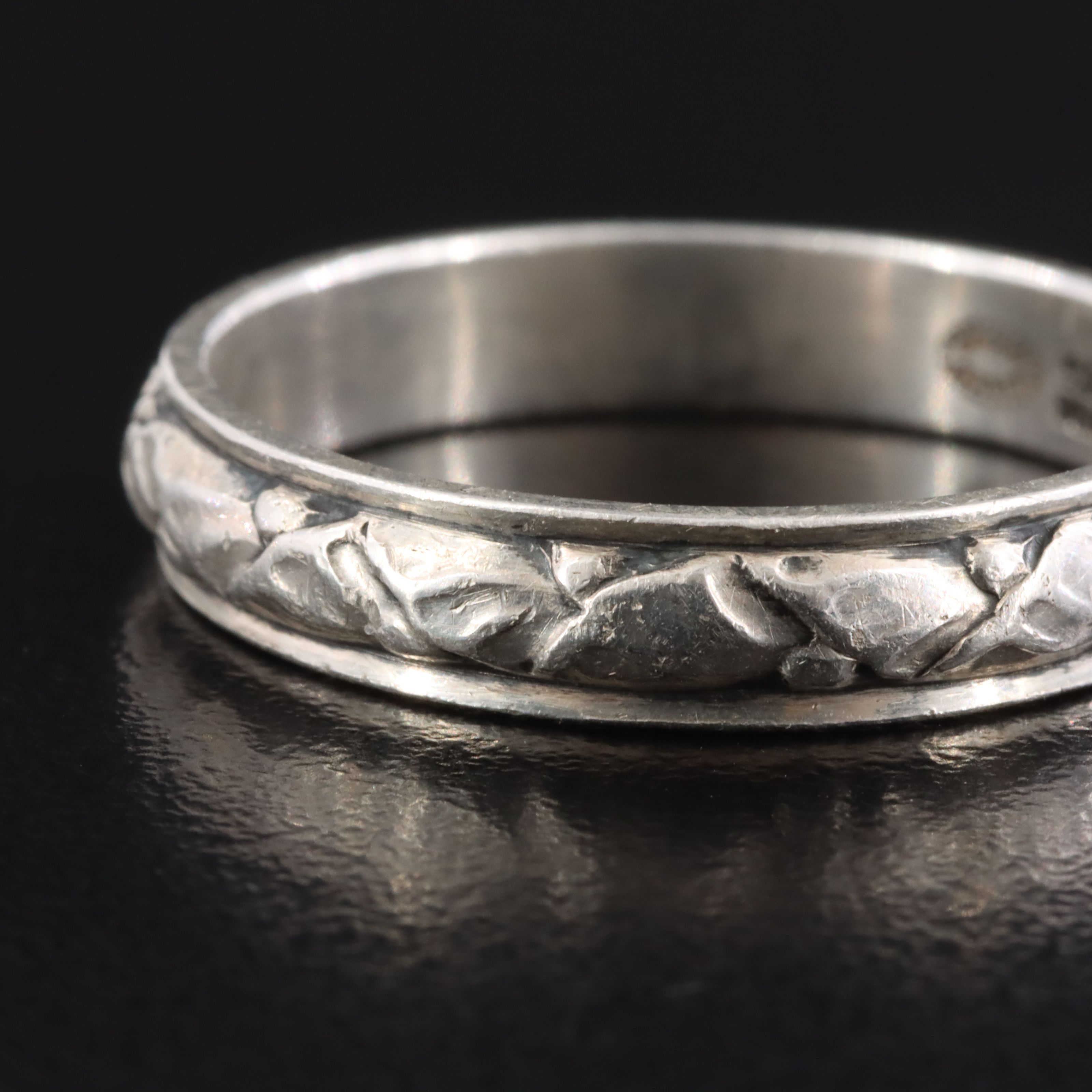 Georg Jensen Sterling Foliate Design Band # 28B