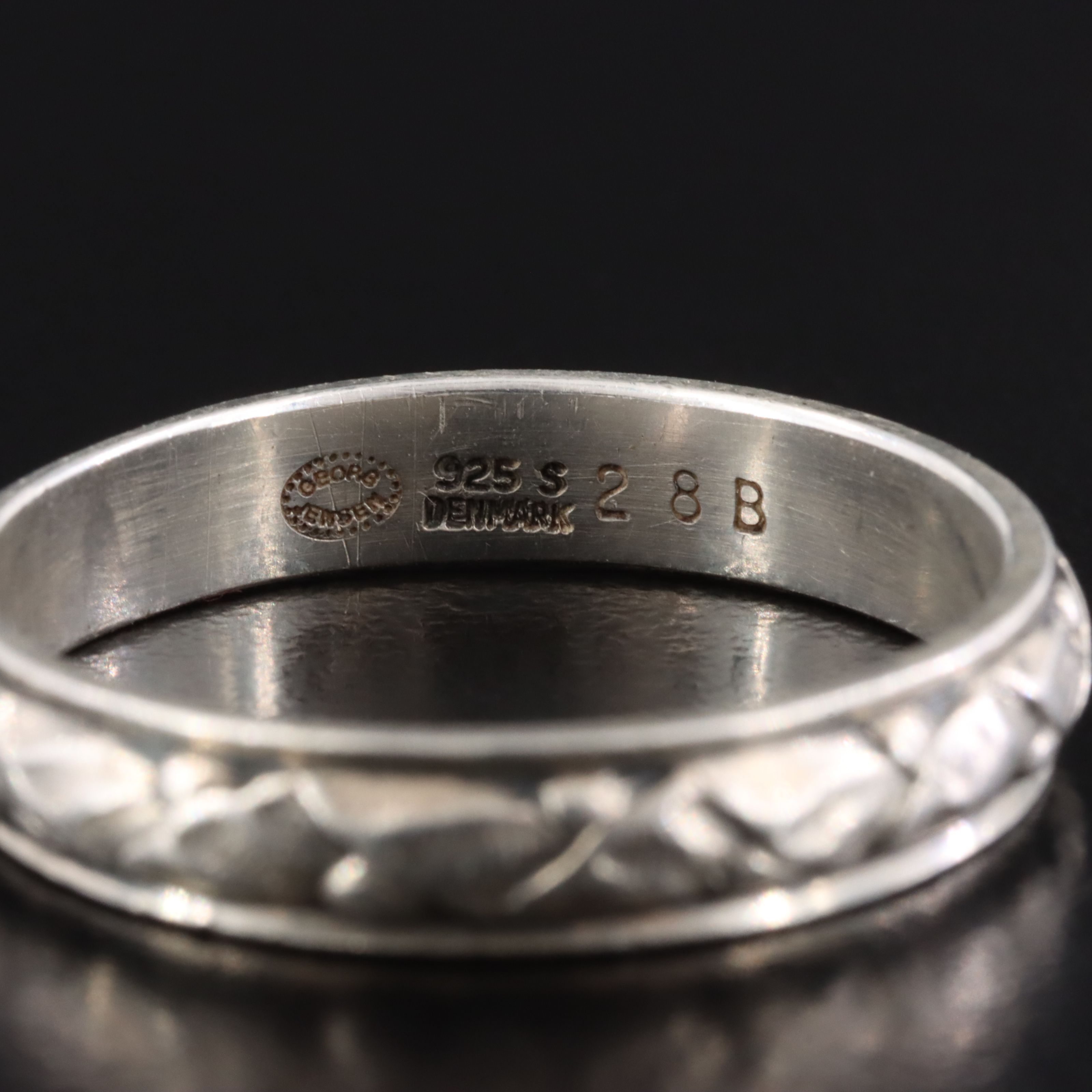 Georg Jensen Sterling Foliate Design Band # 28B