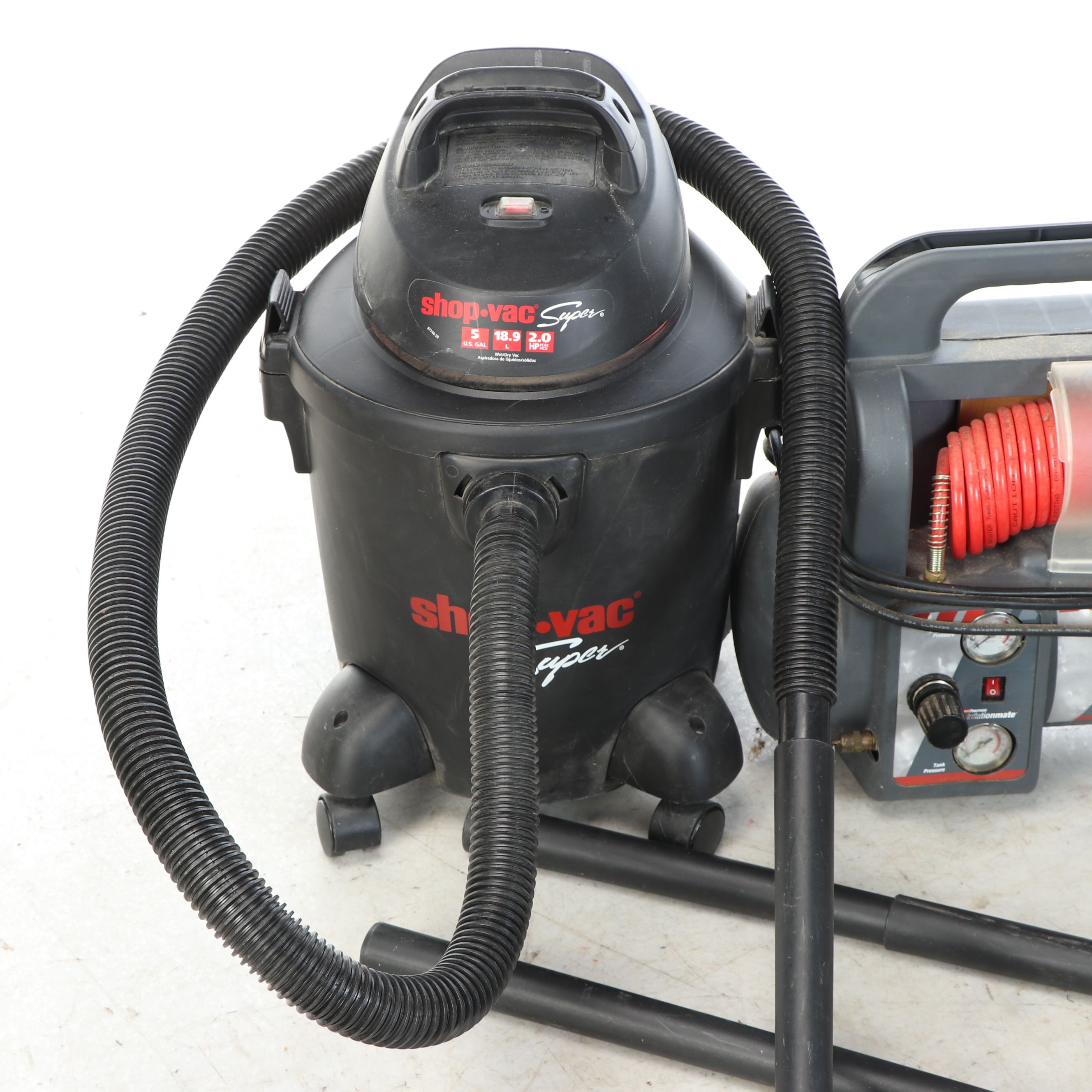 Shop-Vac Wet/Dry Vacuums with Coleman Inflationmate Air Compressor
