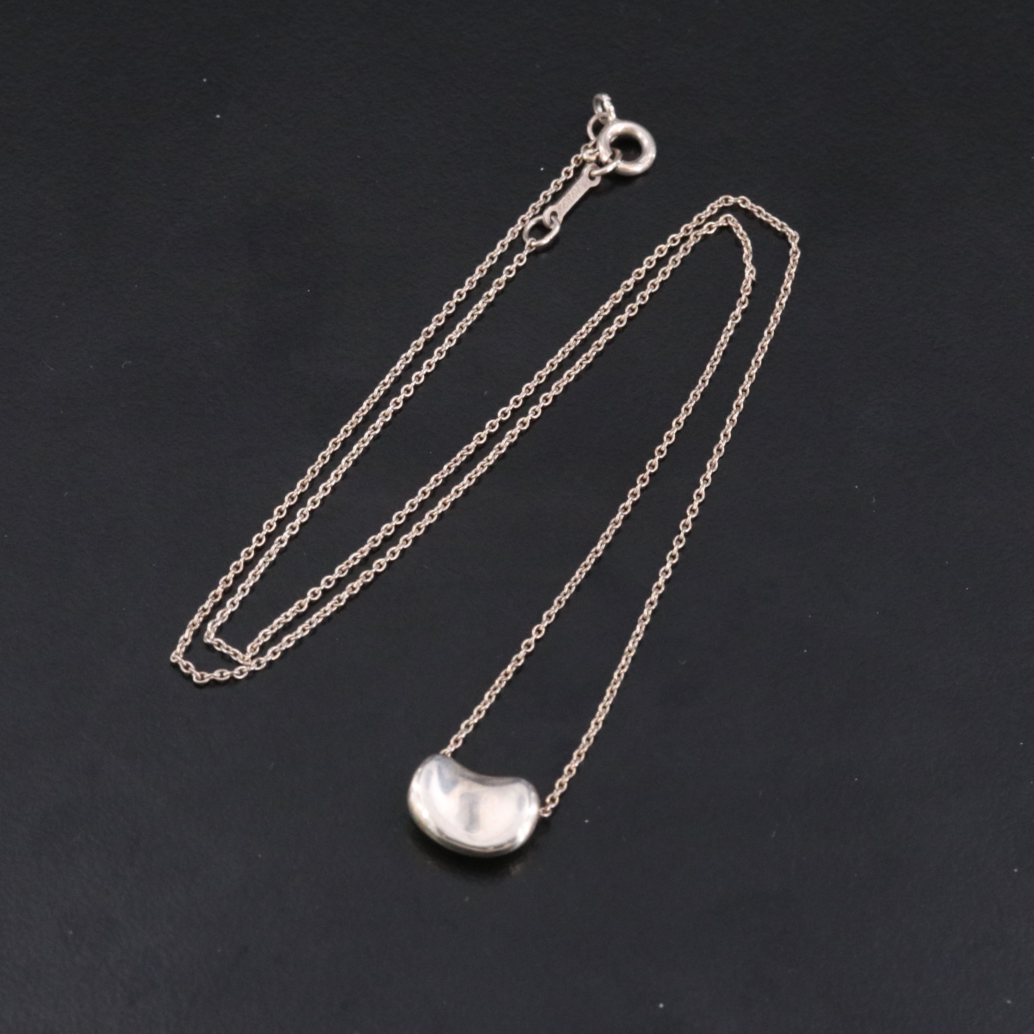 Elsa Peretti for Tiffany & Co. Bean Design Sterling Necklace