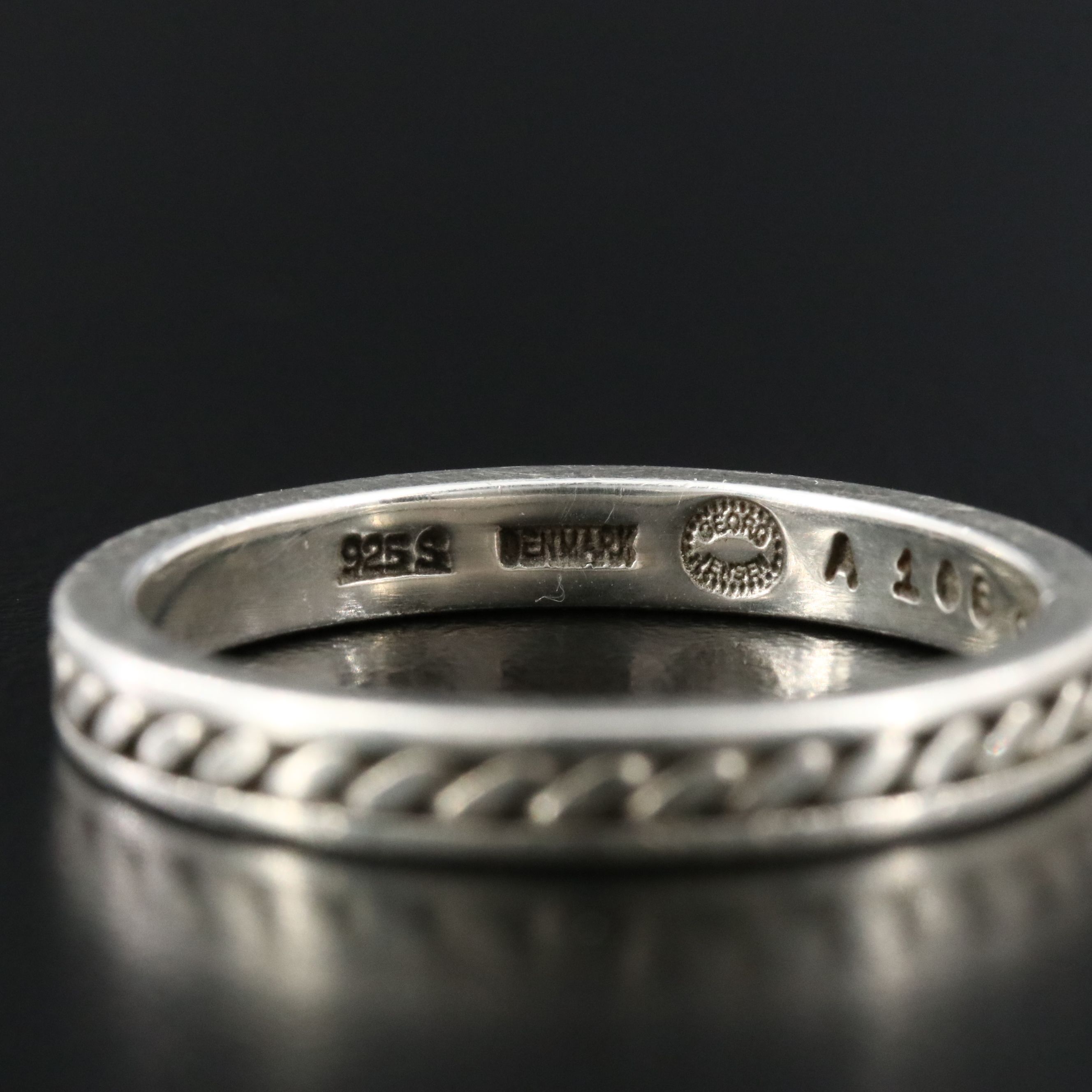 Georg Jensen Sterling Rope Ring A106