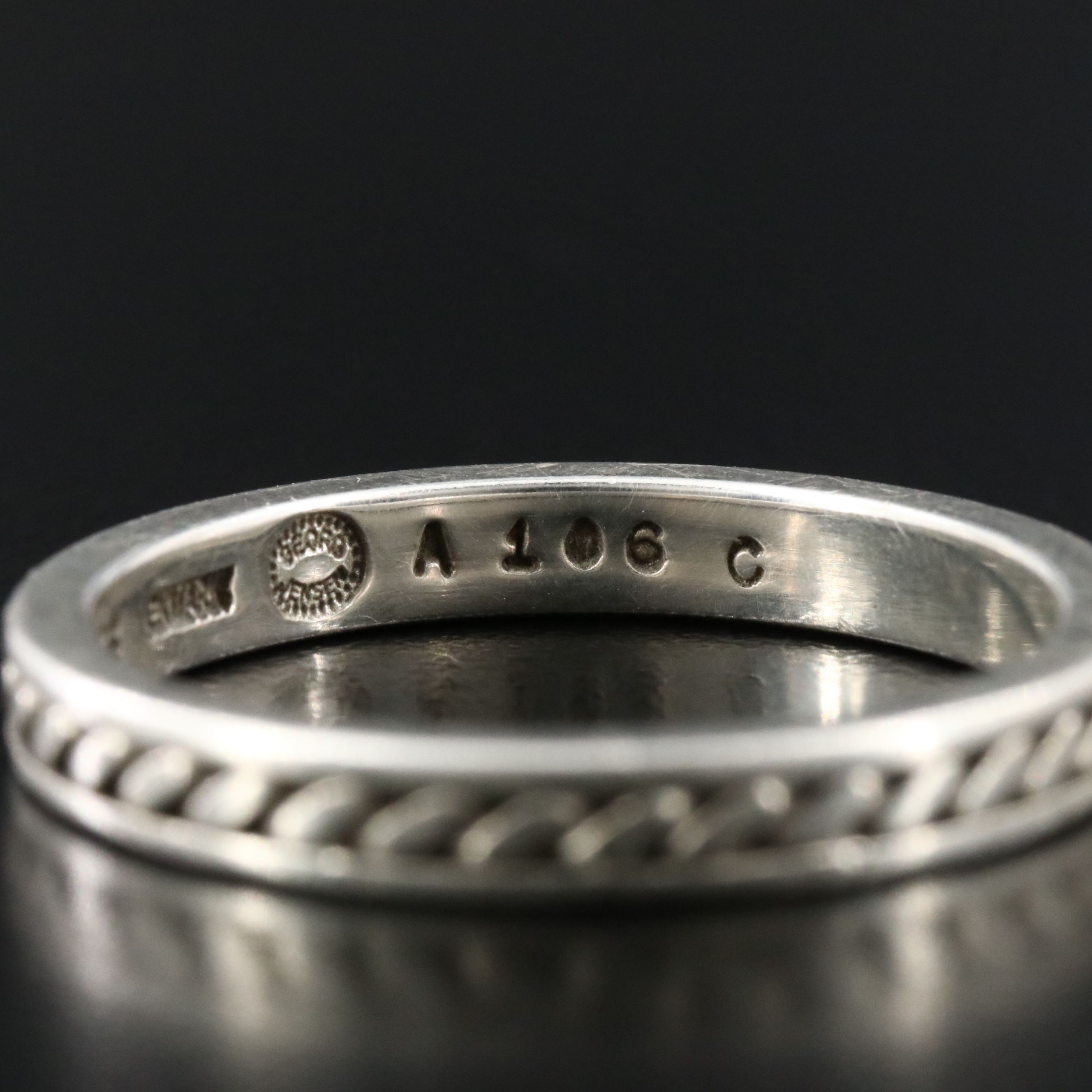 Georg Jensen Sterling Rope Ring A106