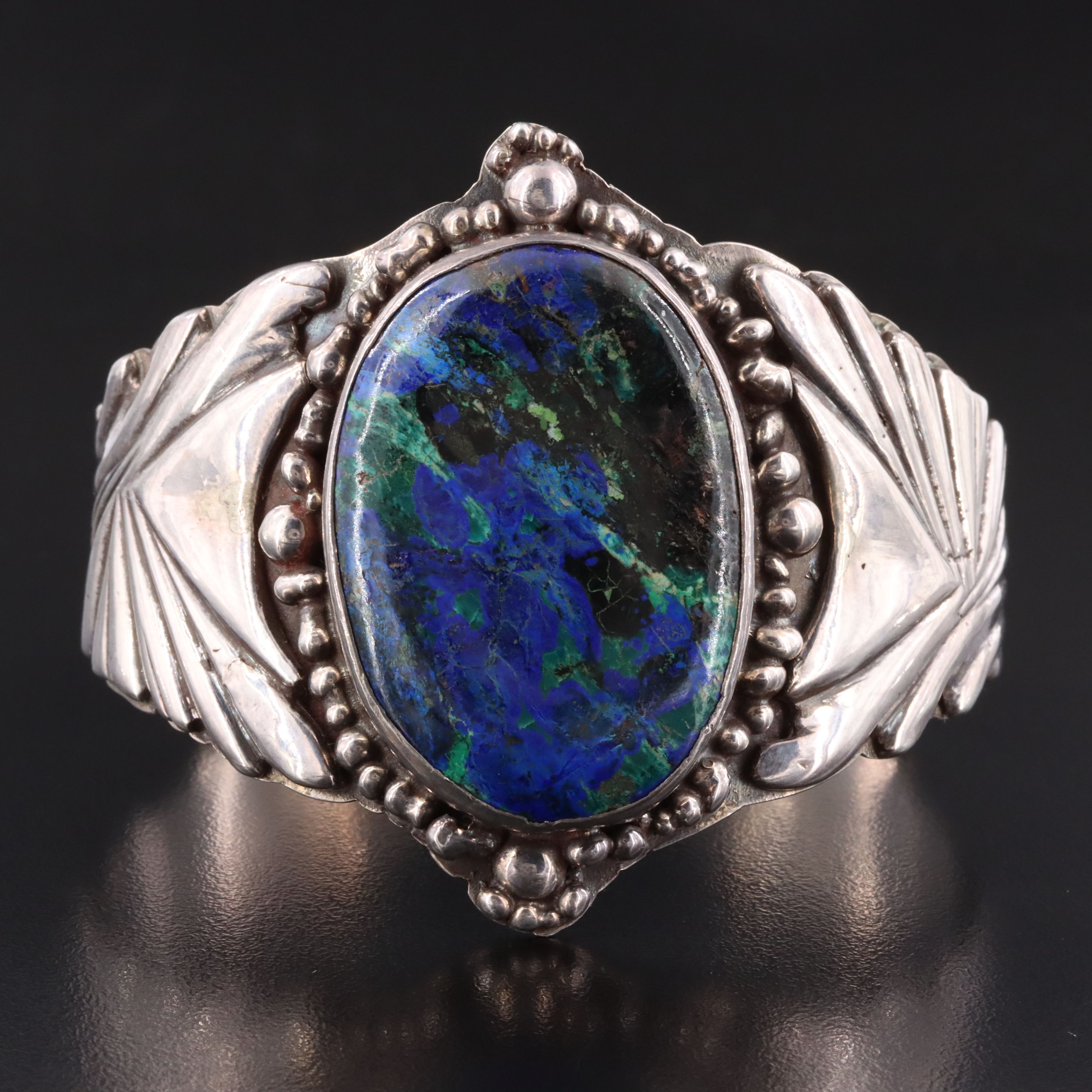 Sterling Azuremalachite Cuff Bracelet