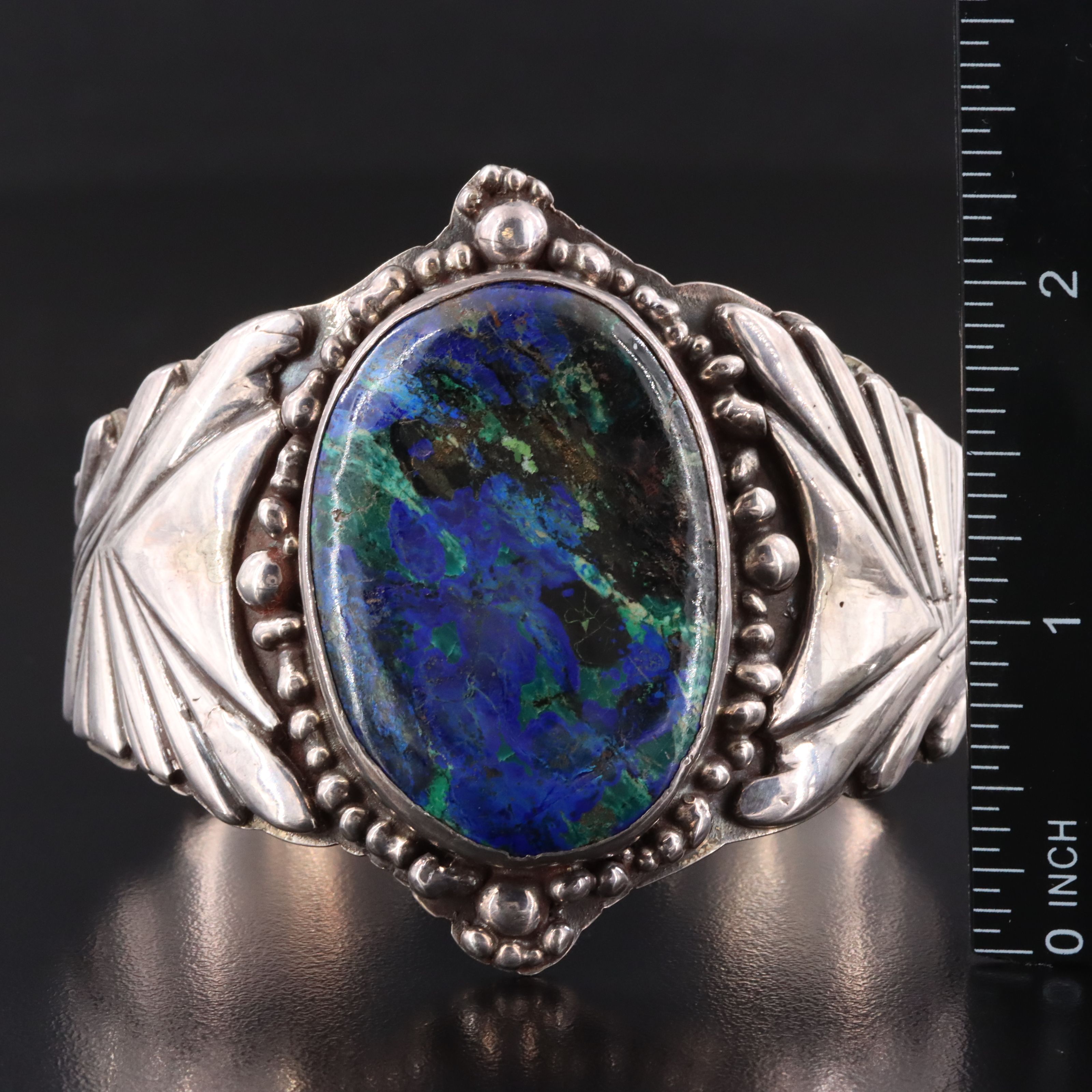 Sterling Azuremalachite Cuff Bracelet