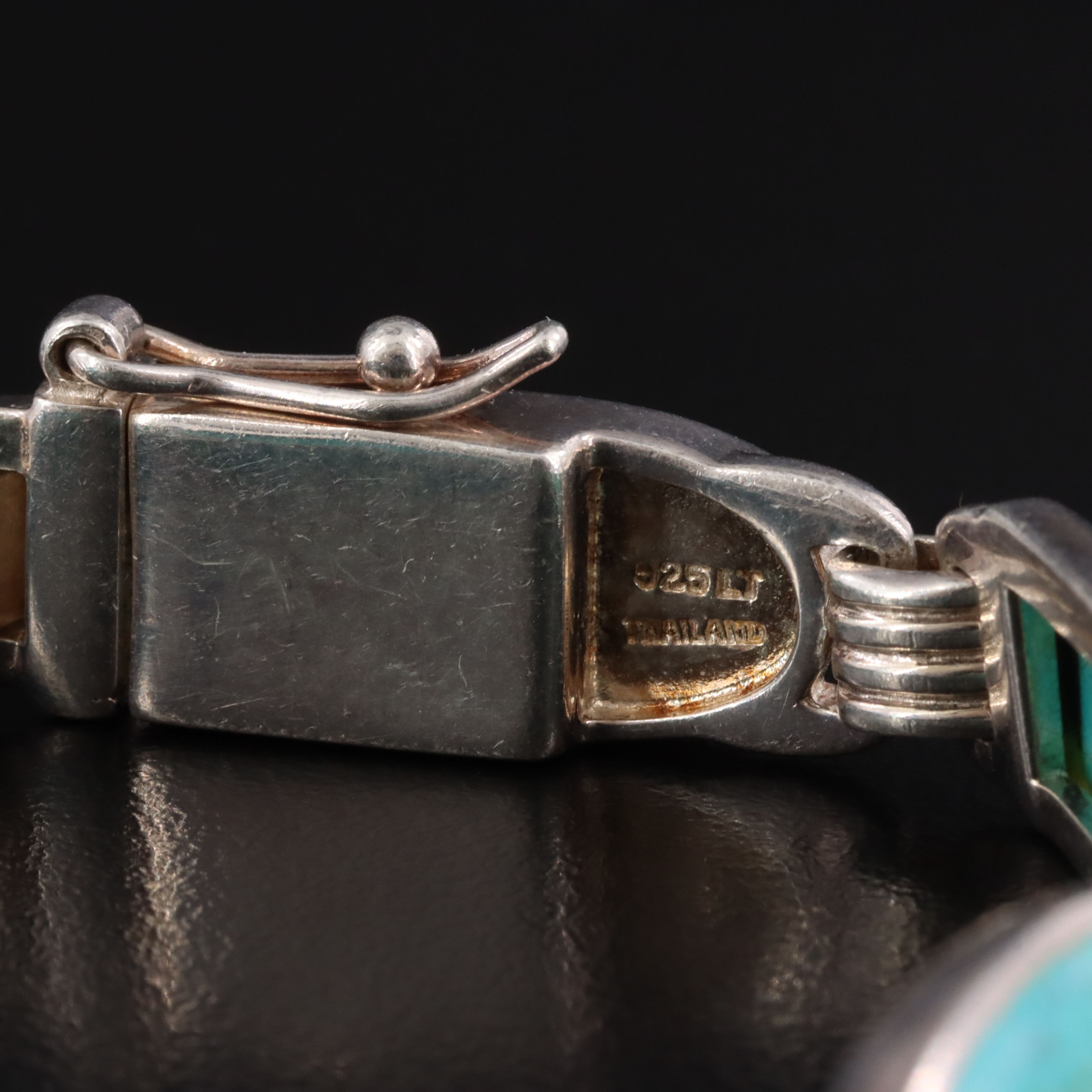 Sterling Composite Turquoise Link Bracelet