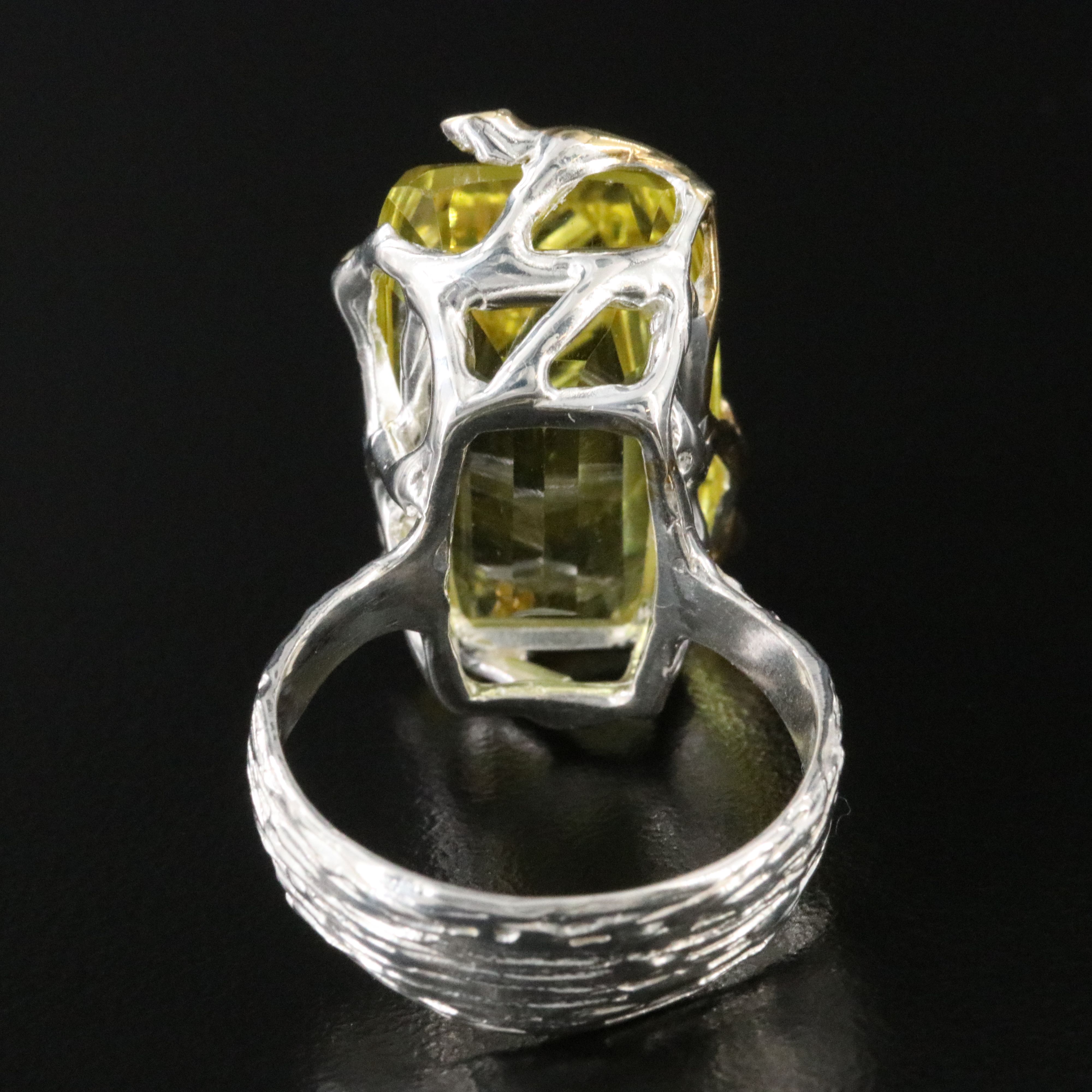 Sterling Citrine and Garnet Ring