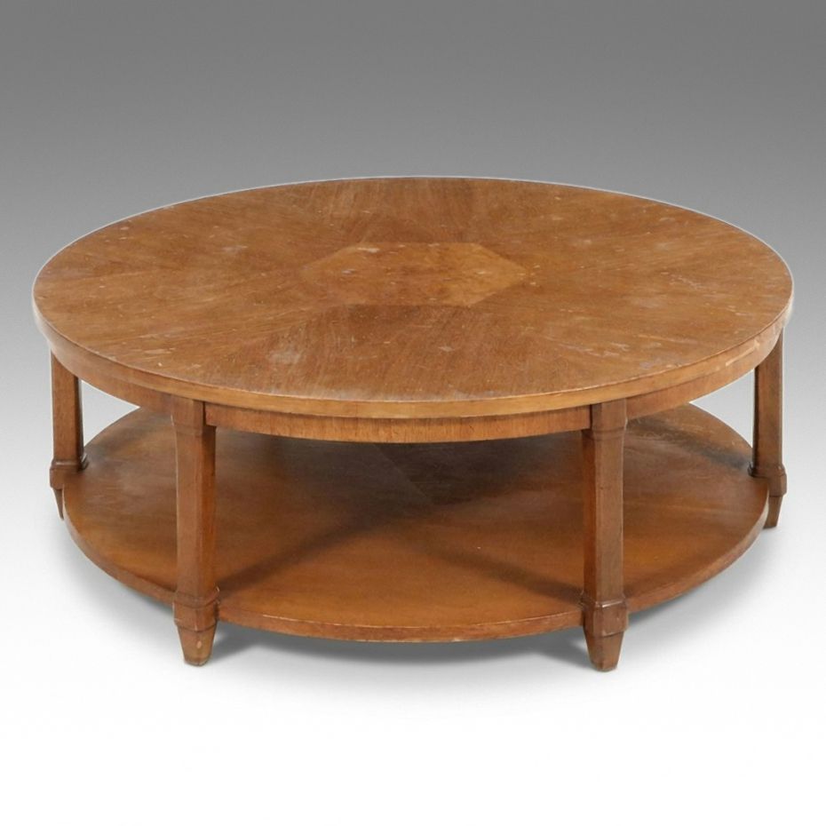Drexel "Triune" Collection Round Mahogany Coffee Table, Mid to Late 20th Century