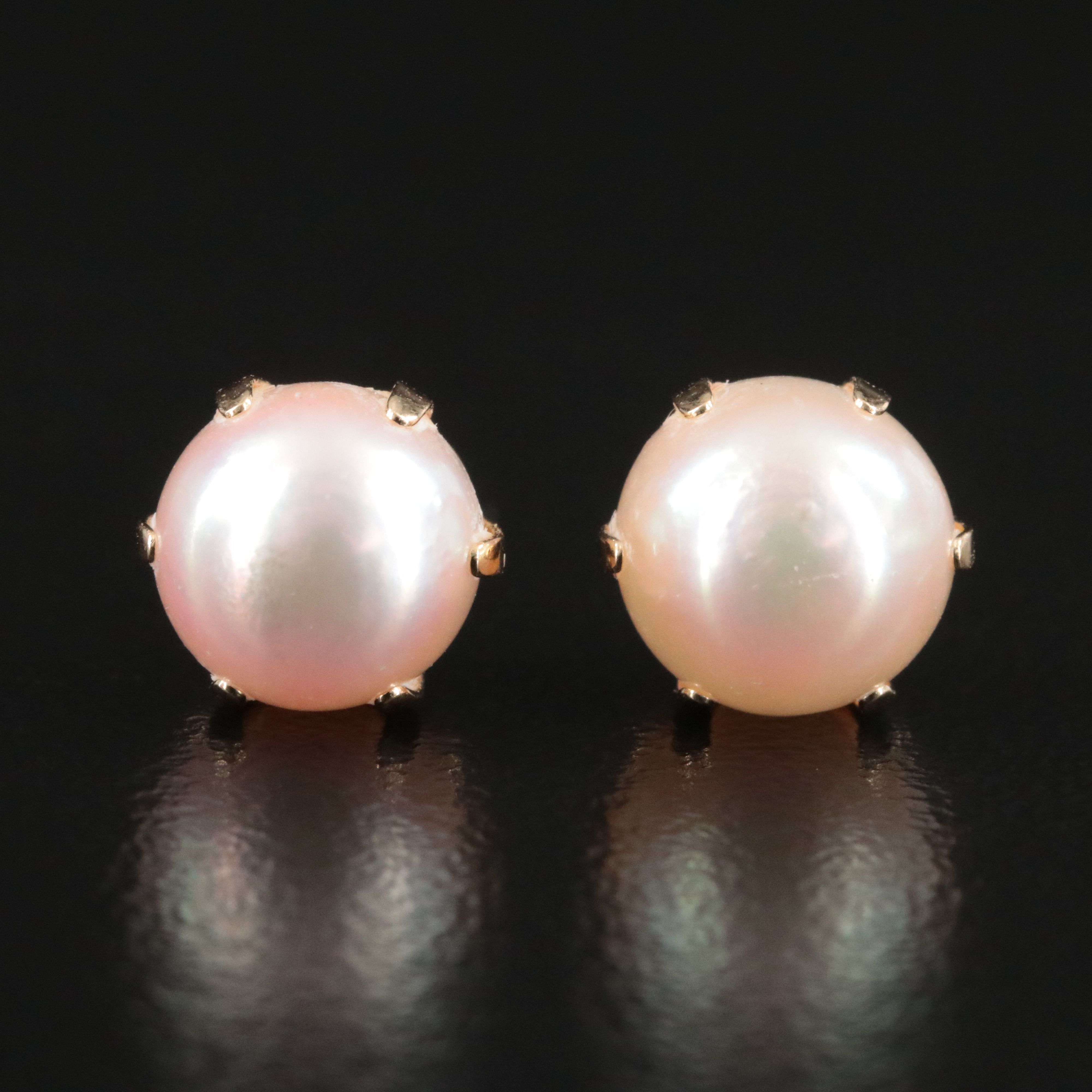 14K Pearl Stud Earrings