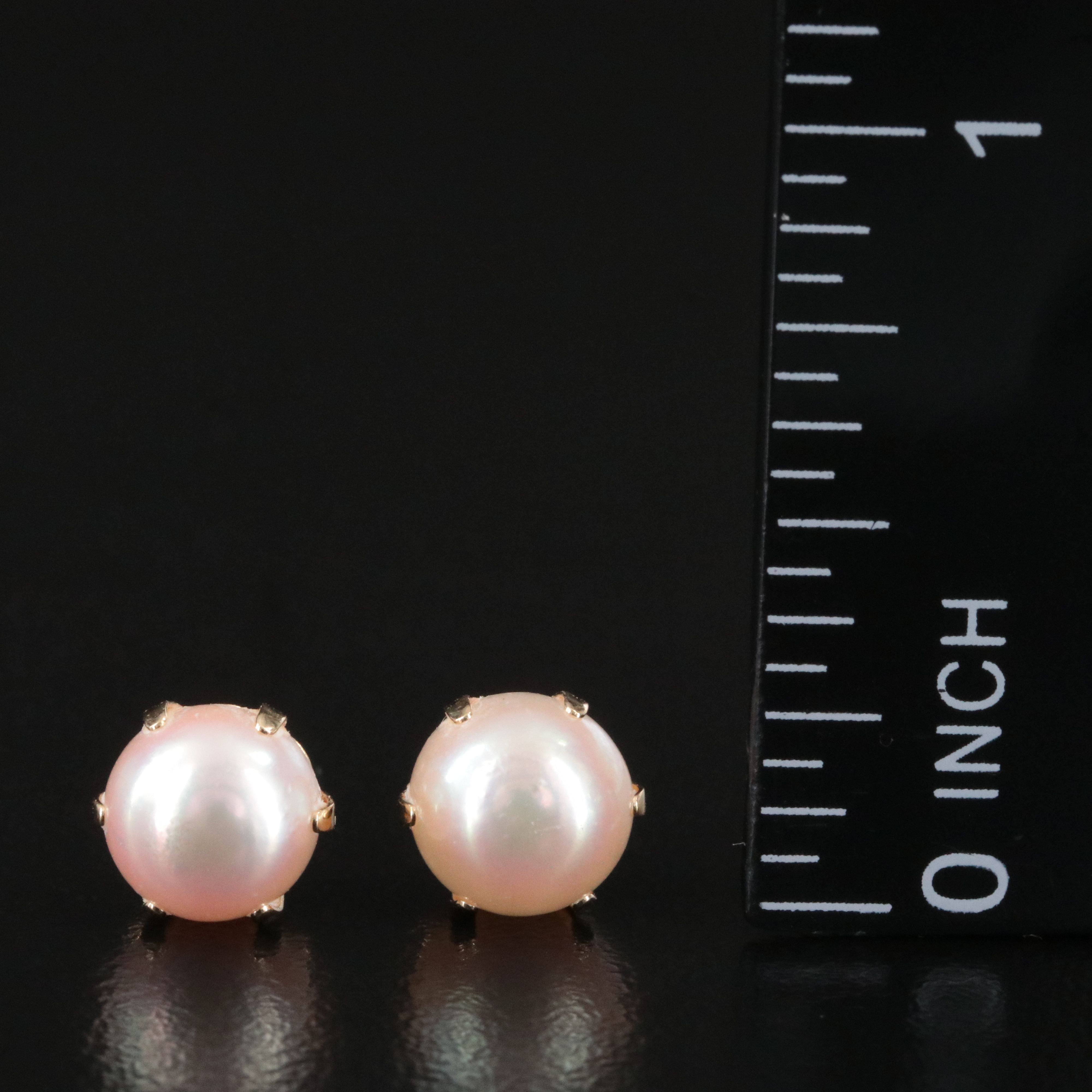 14K Pearl Stud Earrings