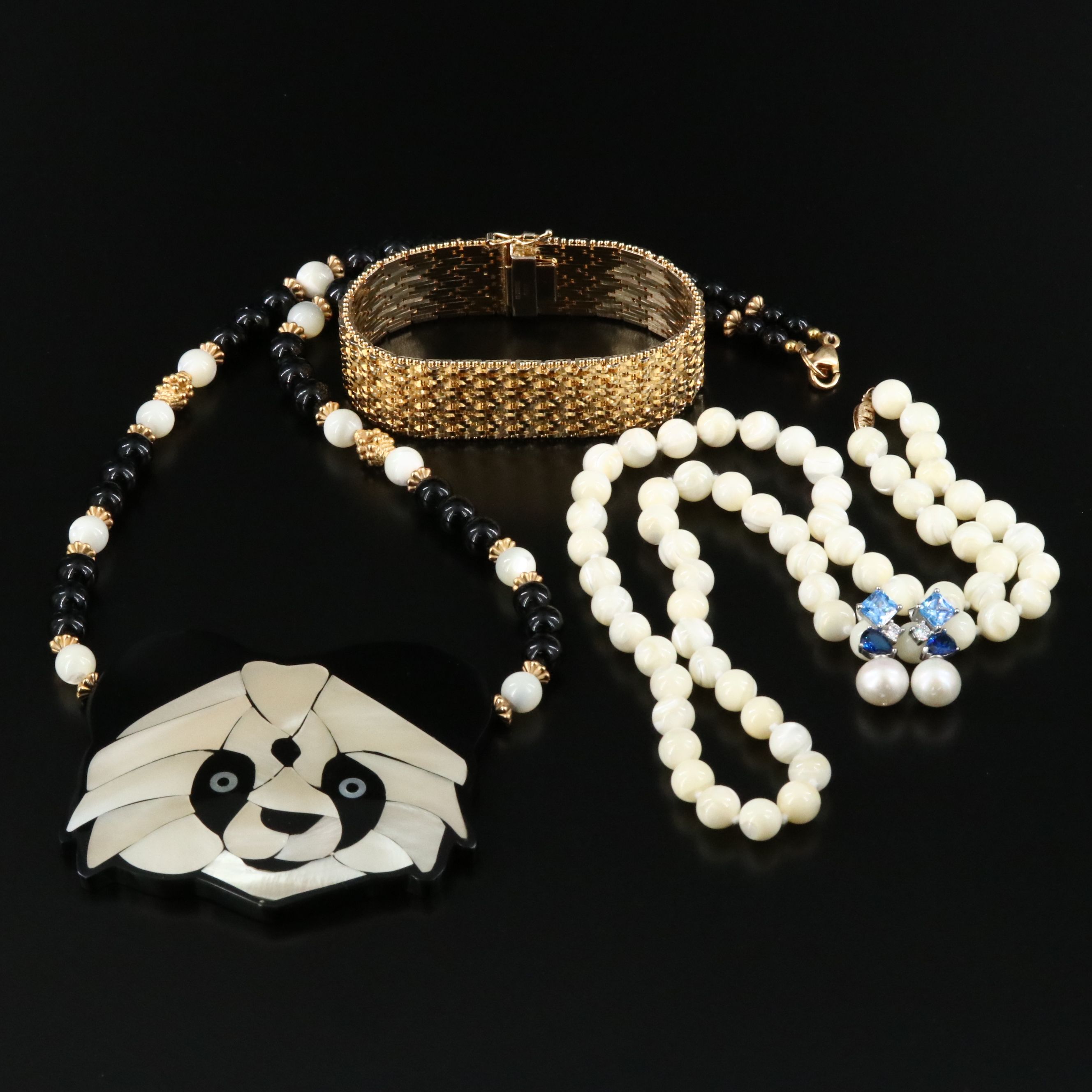 Assorted Jewelry Featuring 14K, Pearl, Spinel, and Mother of Pearl