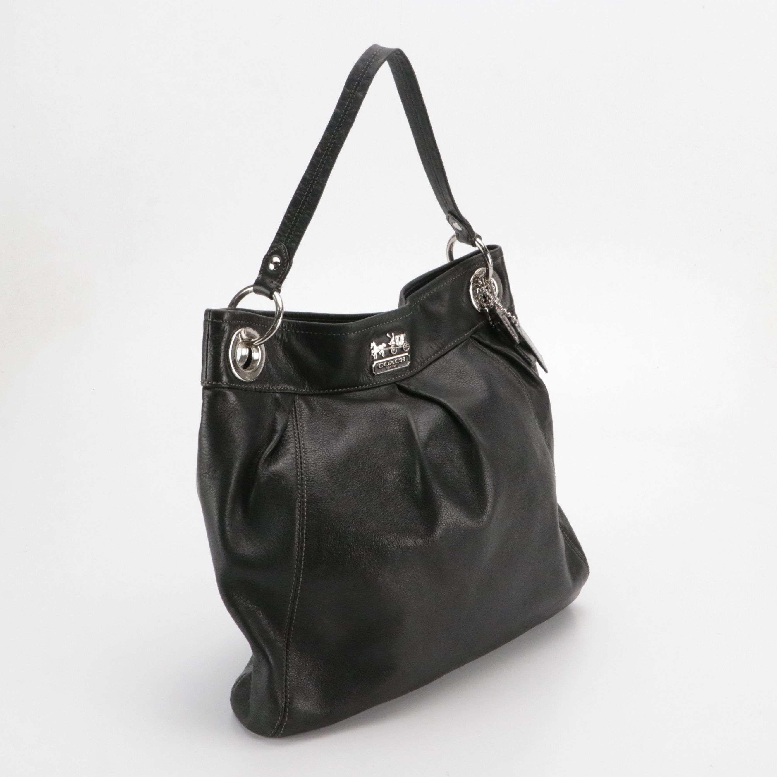 Coach Domed Crossbody Bag and Hippie Hobo Shoulder Bag in Black Leather