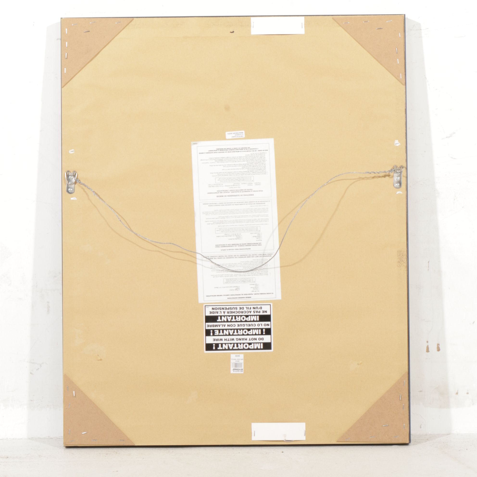 Champagne and Wood Veneer Beveled Wall Mirror