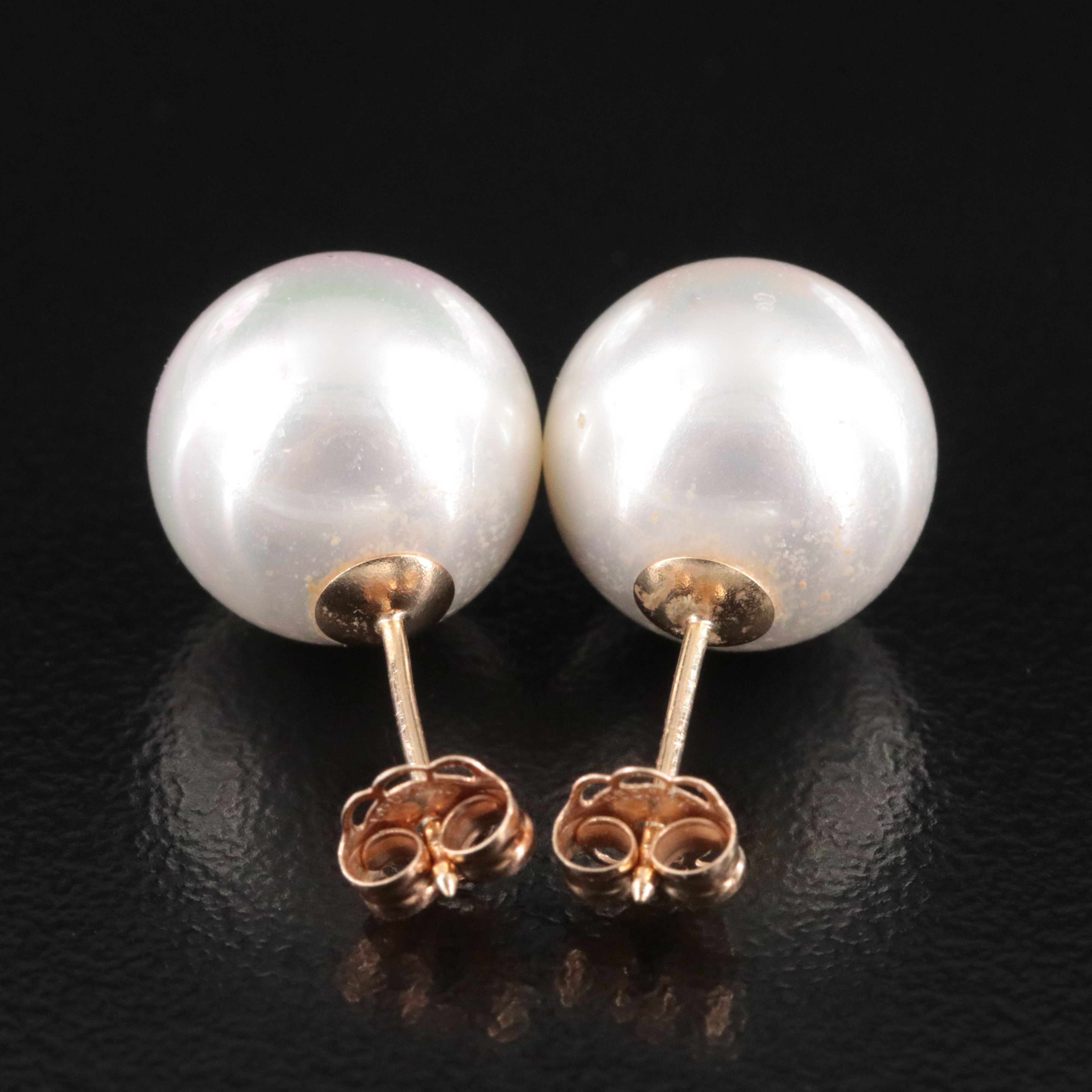 14K Imitation Pearl Stud Earings