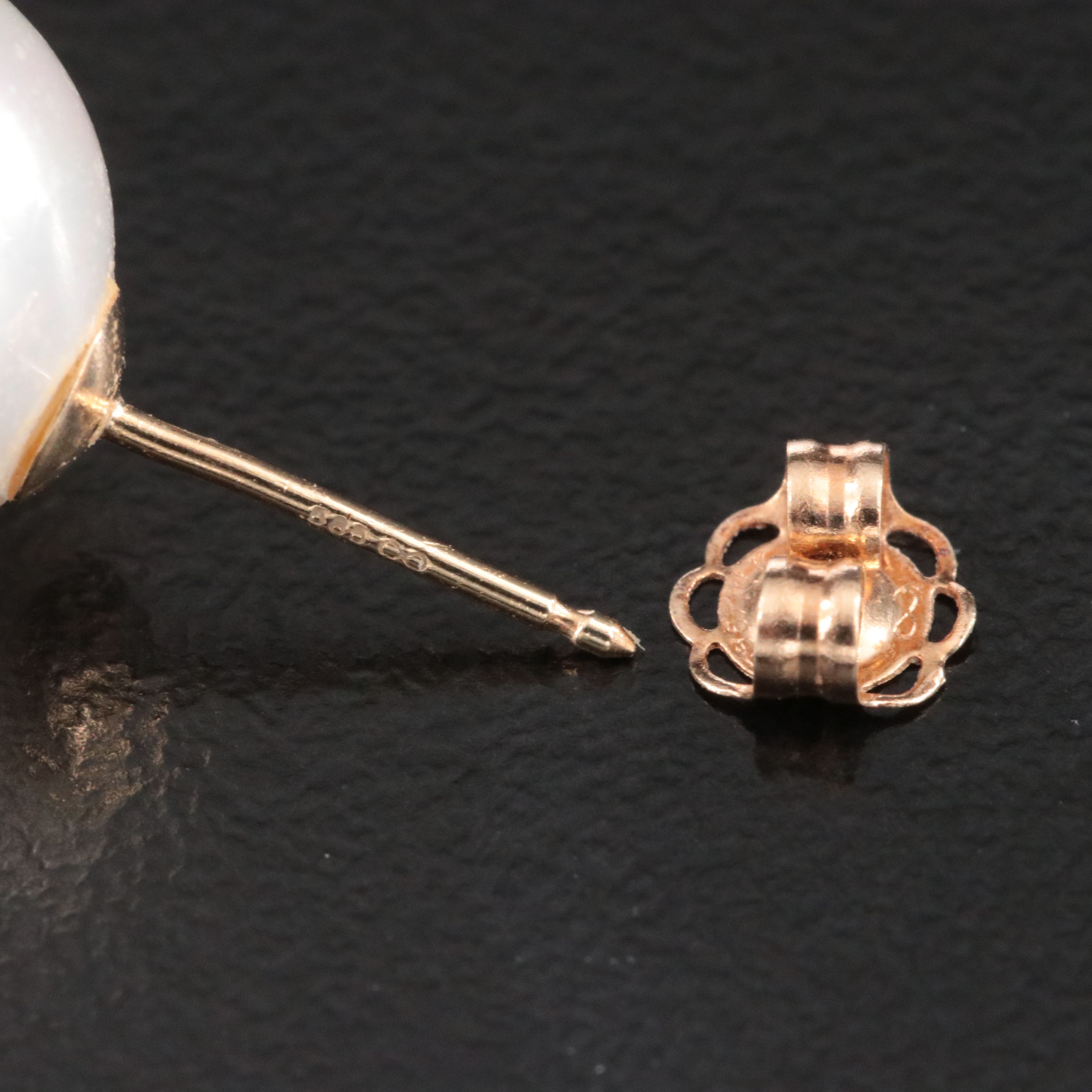 14K Imitation Pearl Stud Earings