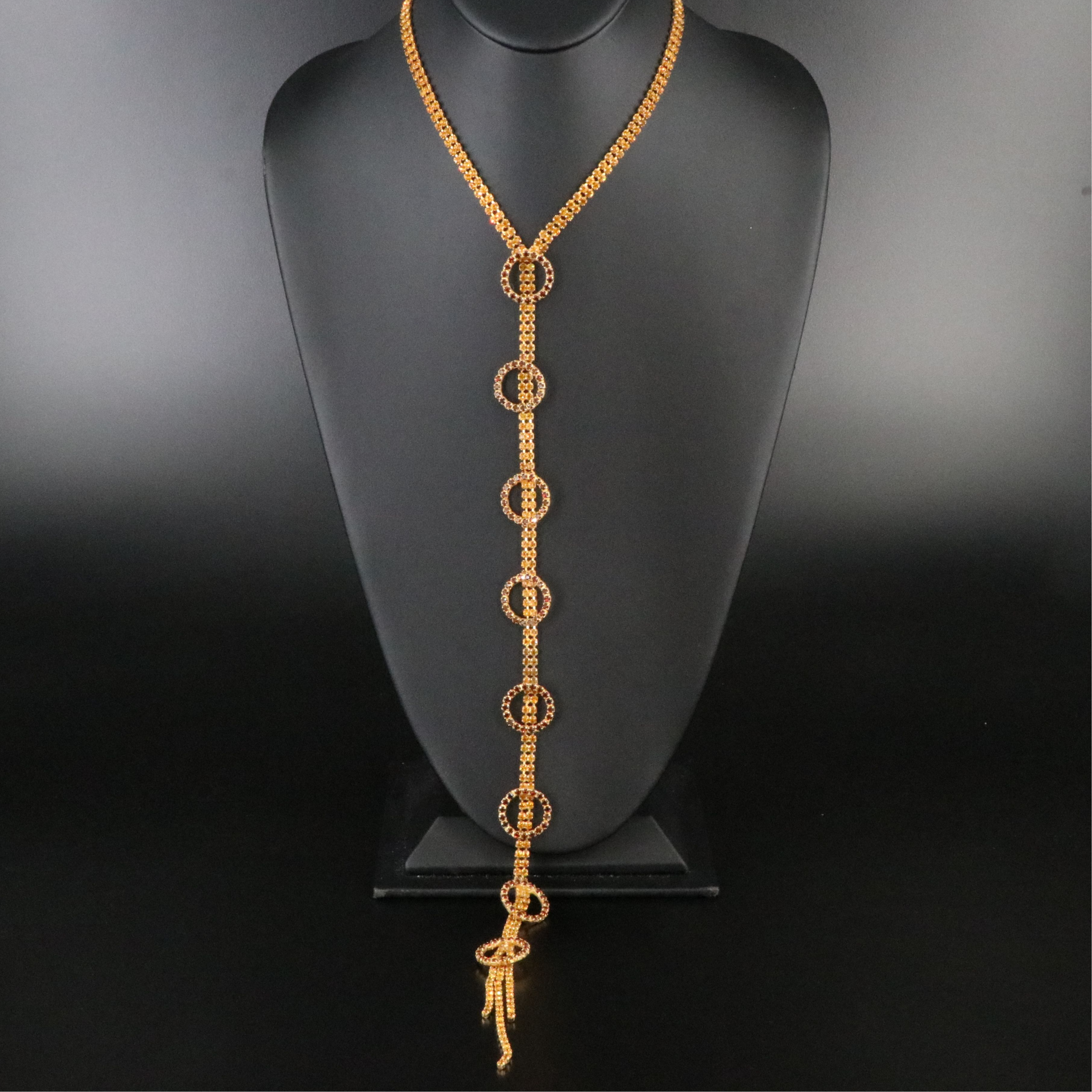 Weiss Rhinestone Lariat Necklace