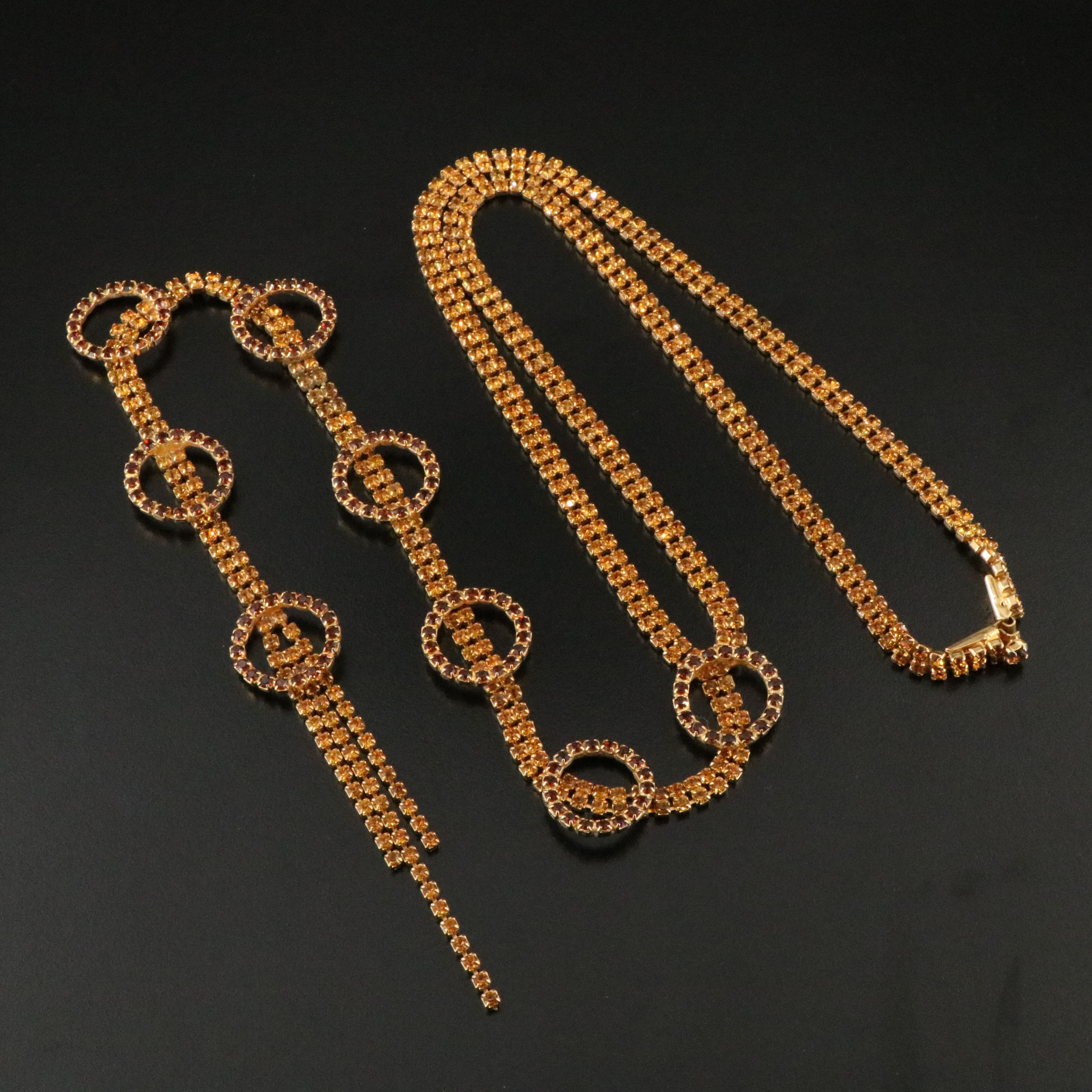 Weiss Rhinestone Lariat Necklace