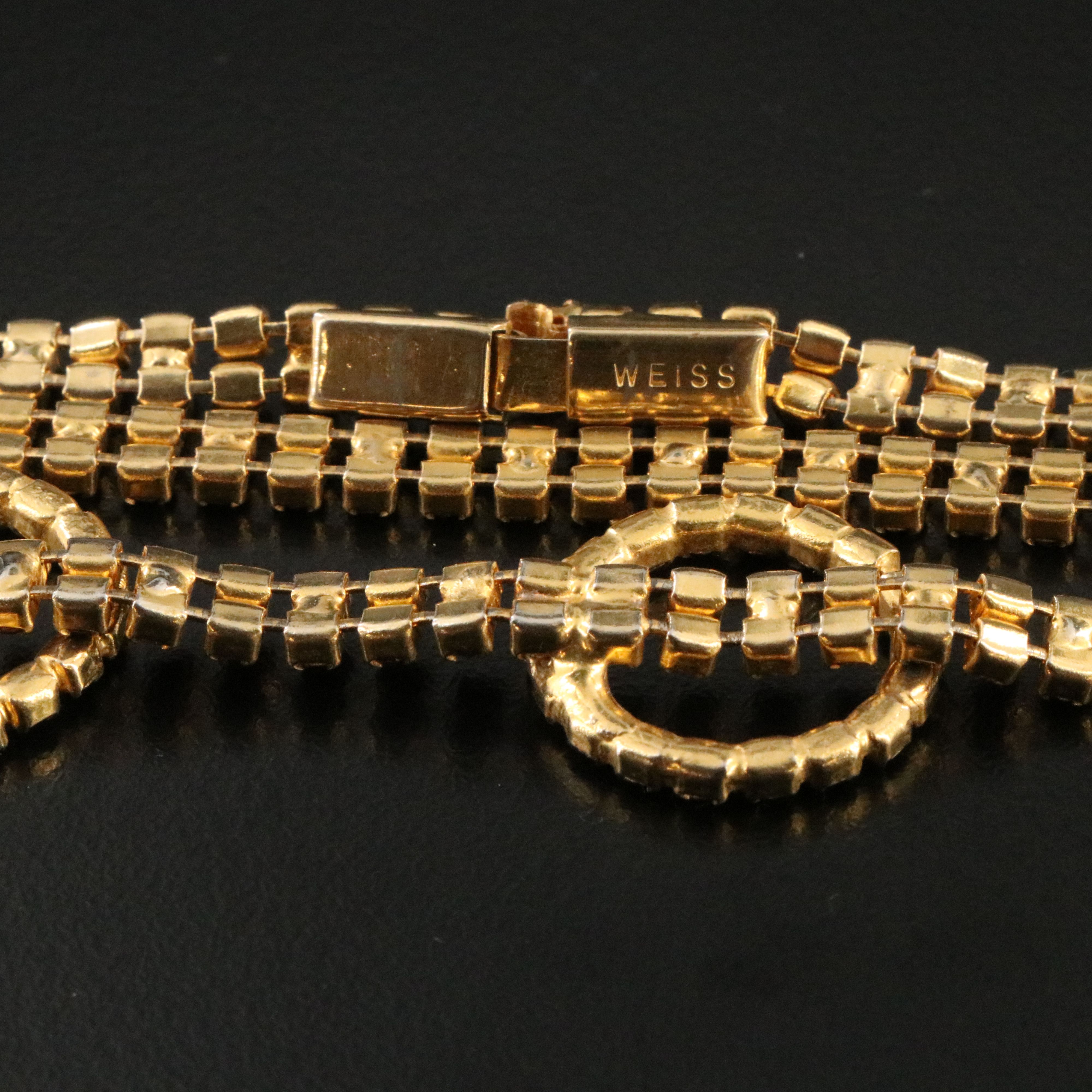 Weiss Rhinestone Lariat Necklace