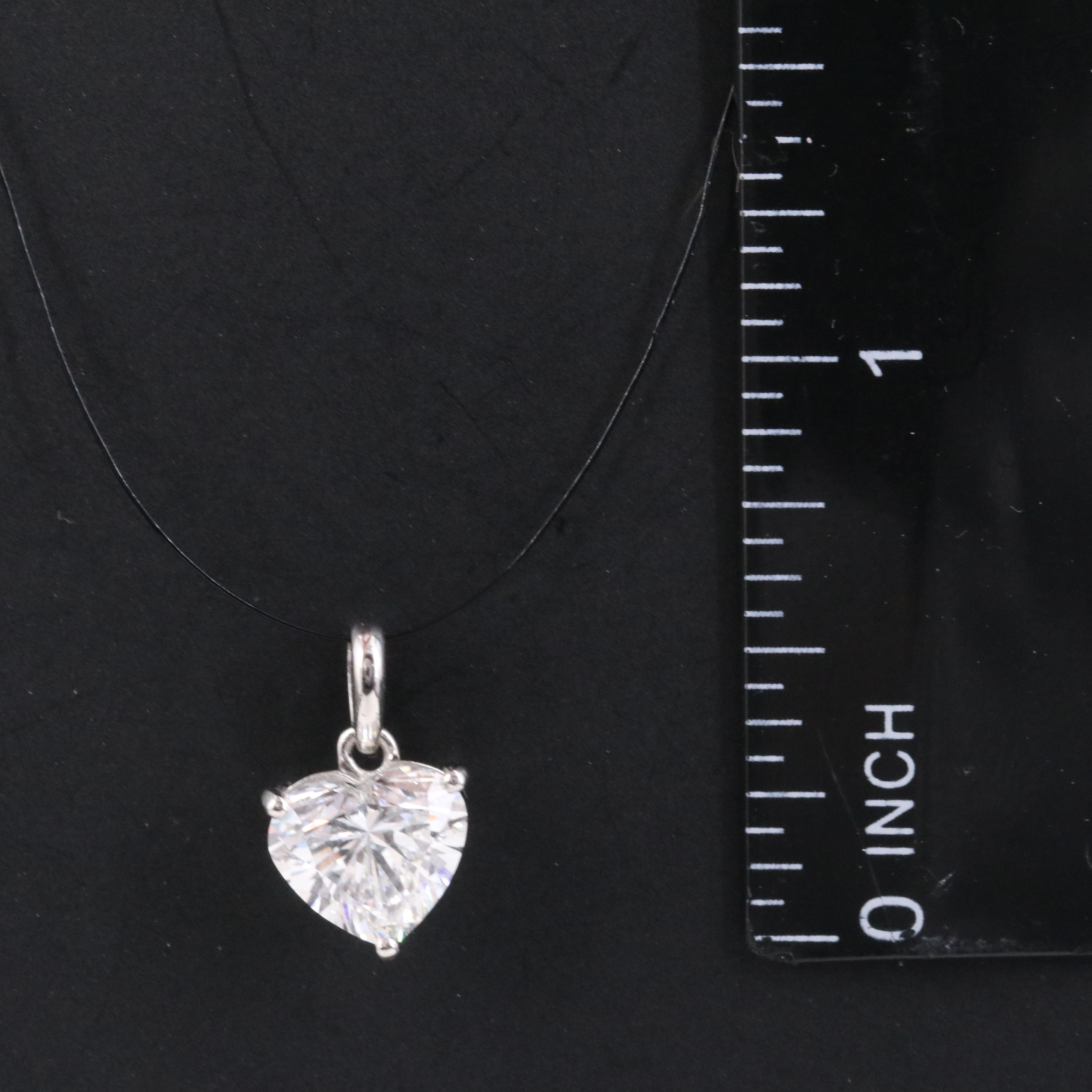 Platinum 2.59 CT Lab Grown Diamond Heart Solitaire Pendant