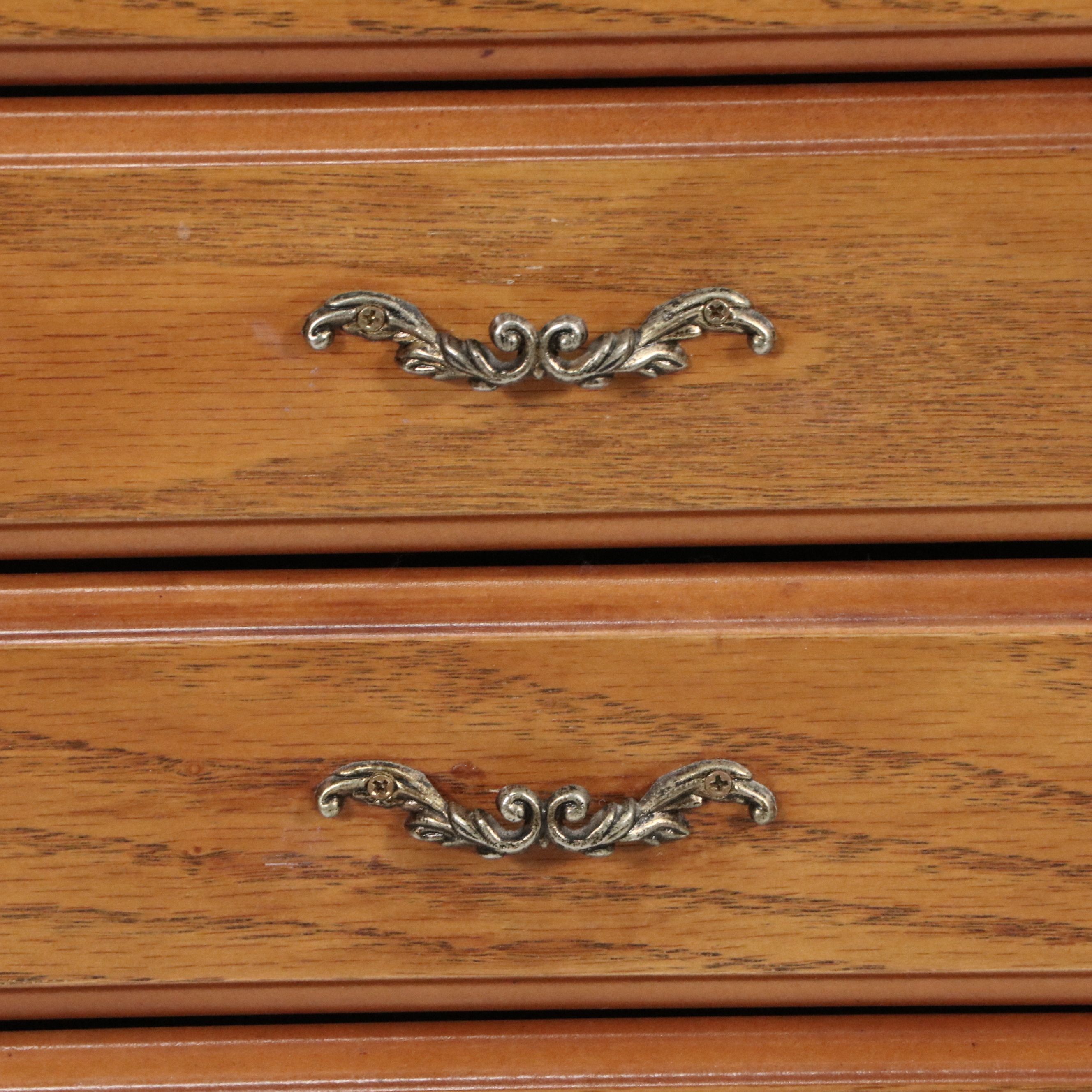 Powell Furniture Queen Anne Style Oak Jewelry Armoire, 1989