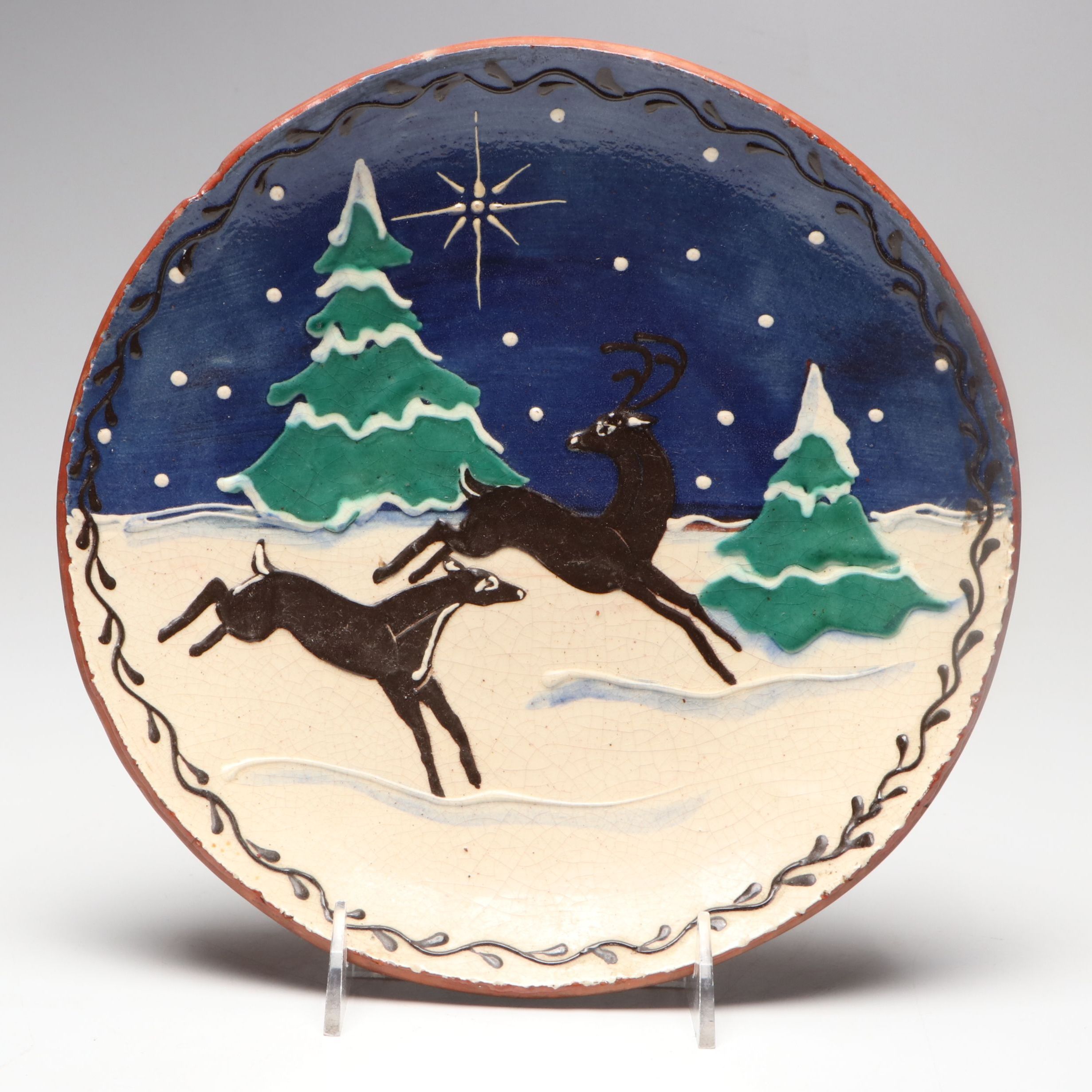 Sandy Downing for Turtlecreek Potters Reindeer Bowl