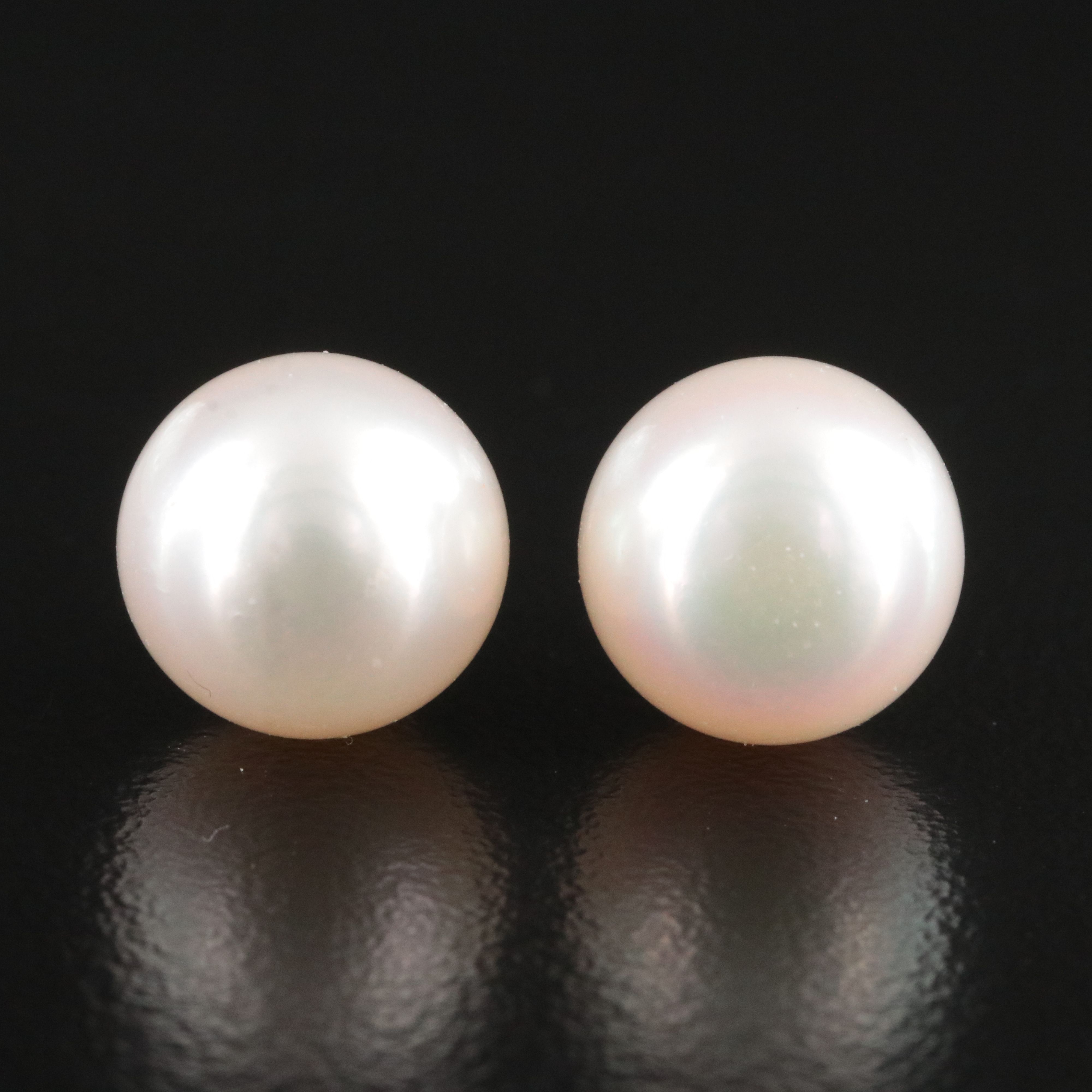 14K 10.00 MM Pearl Stud Earrings