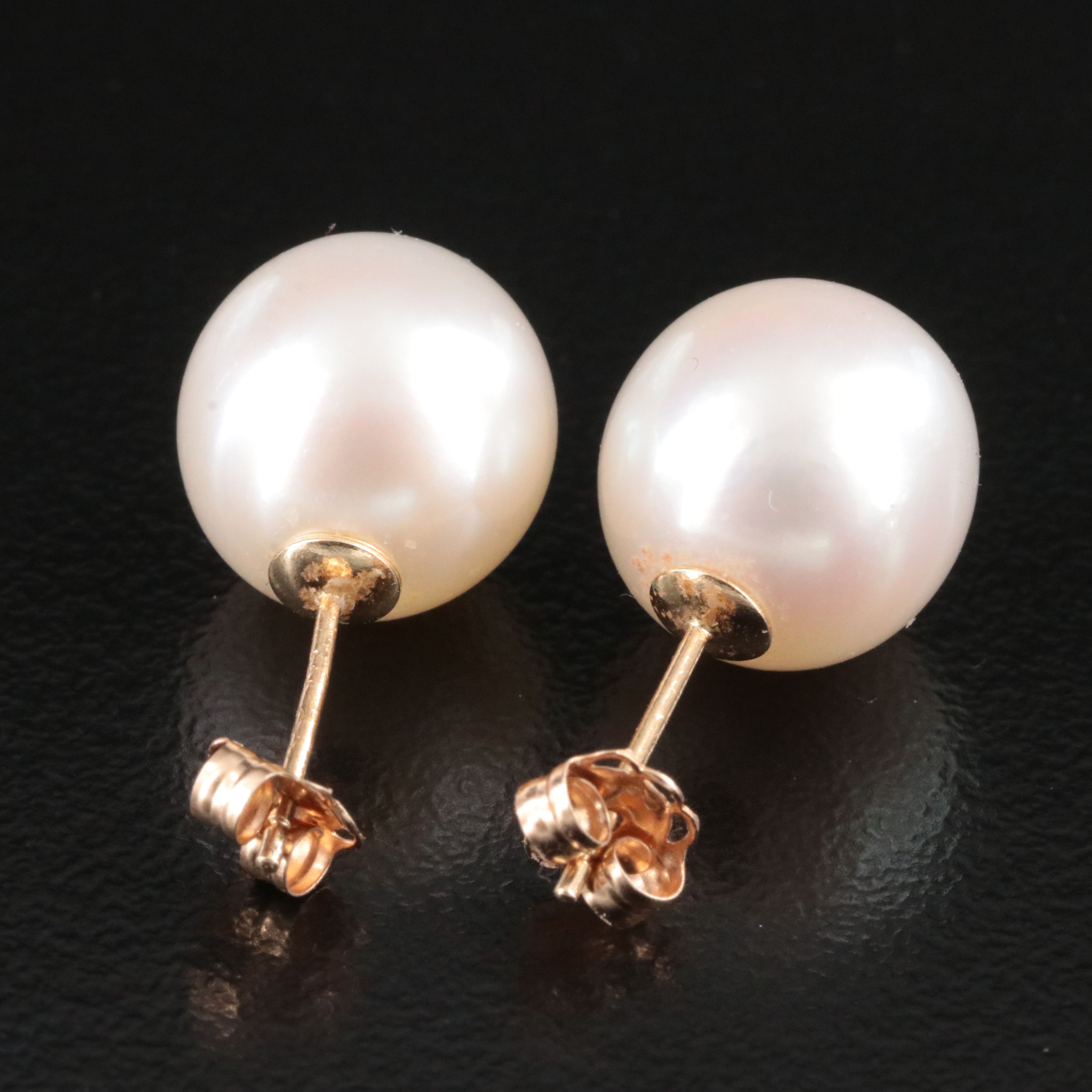14K 10.00 MM Pearl Stud Earrings