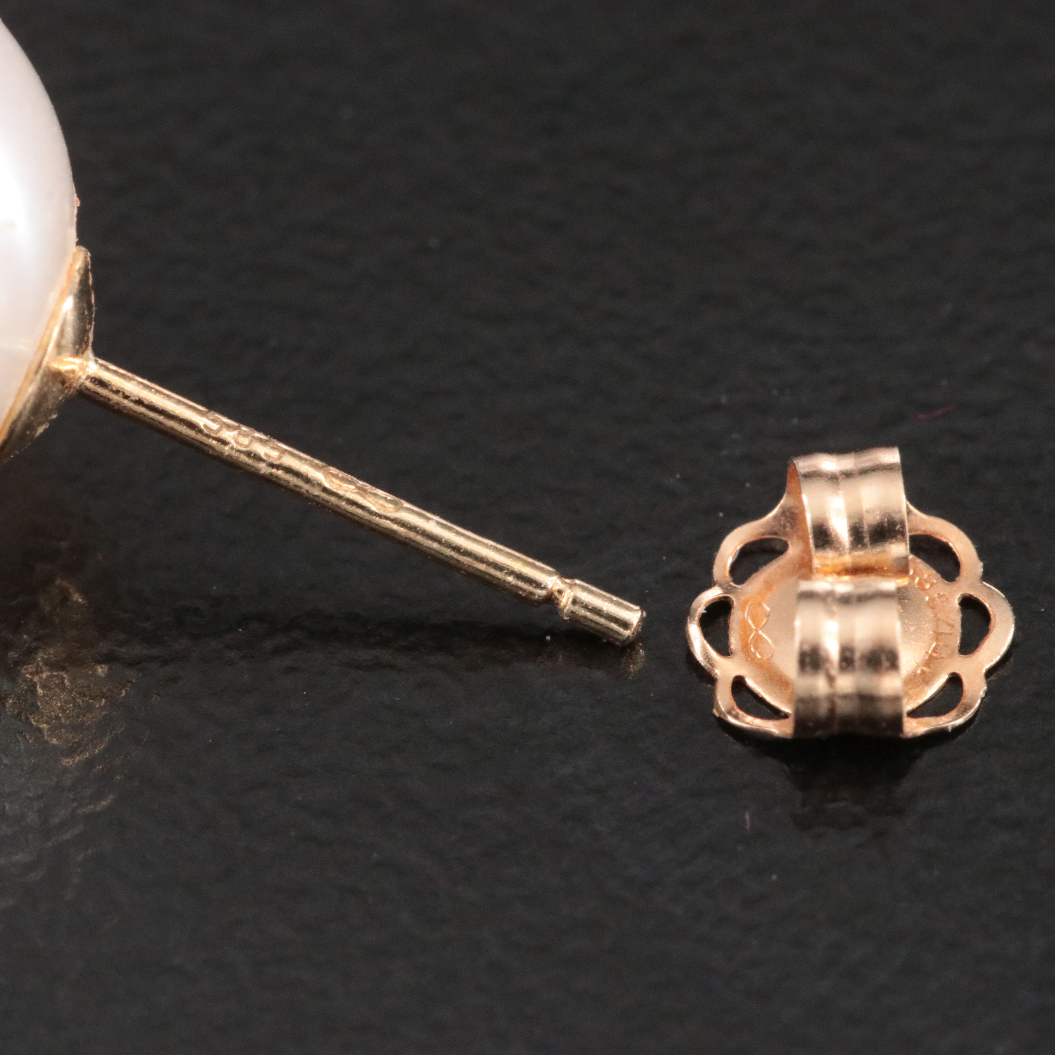 14K 10.00 MM Pearl Stud Earrings