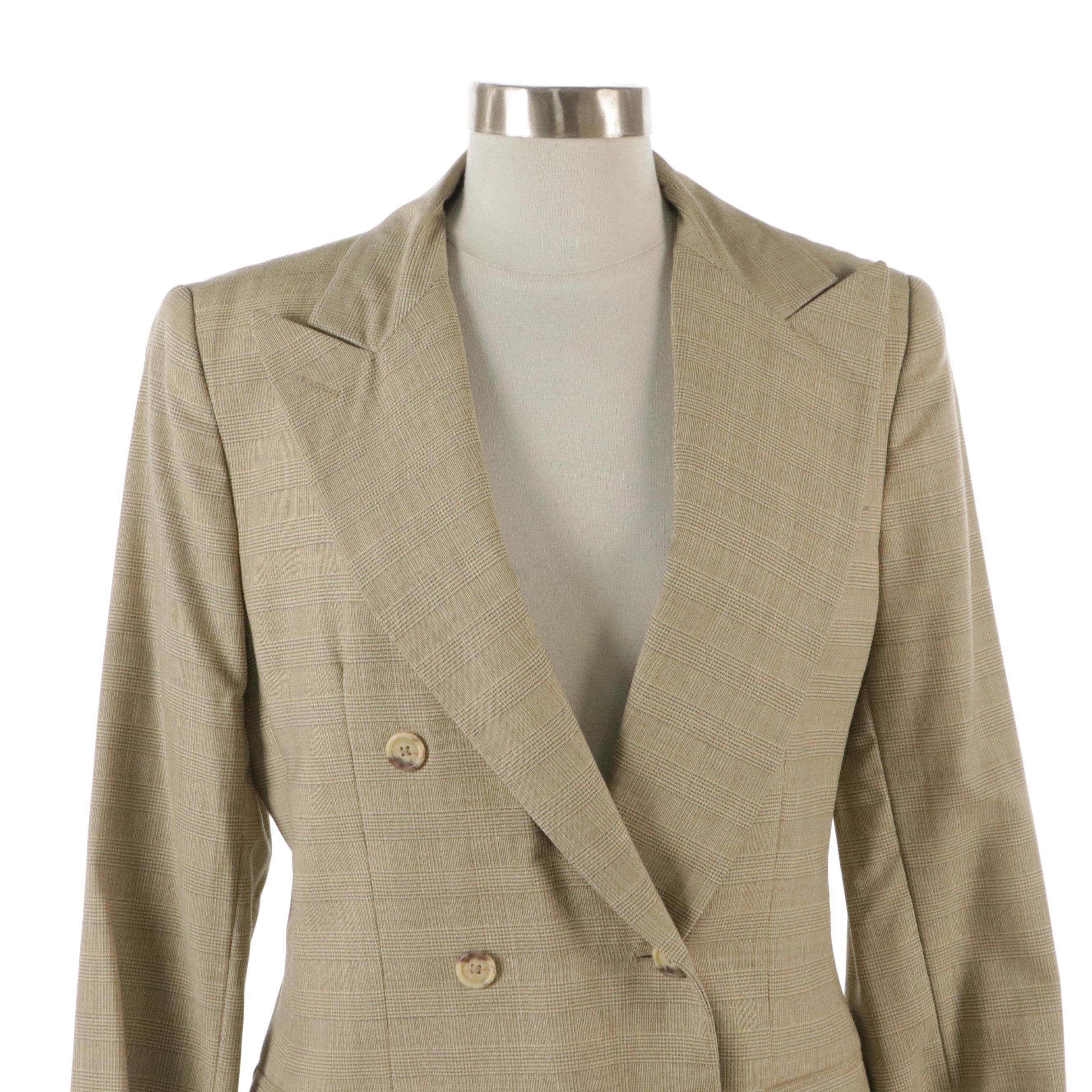 Lauren Ralph Lauren Plaid Double-Breasted Pantsuit