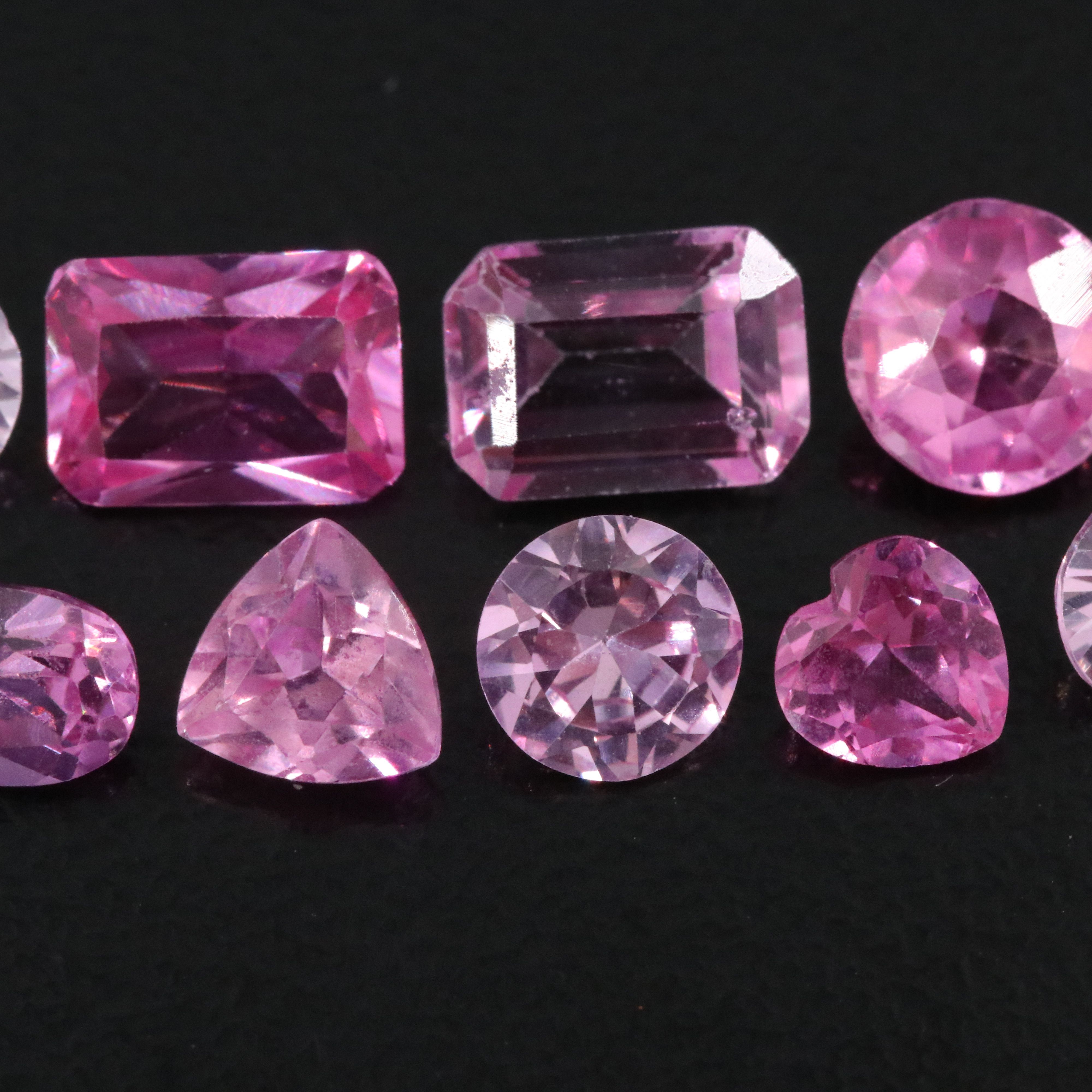 Loose 6.87 CTW Gemstone Lot Including Lab Grown Sapphire and Topaz