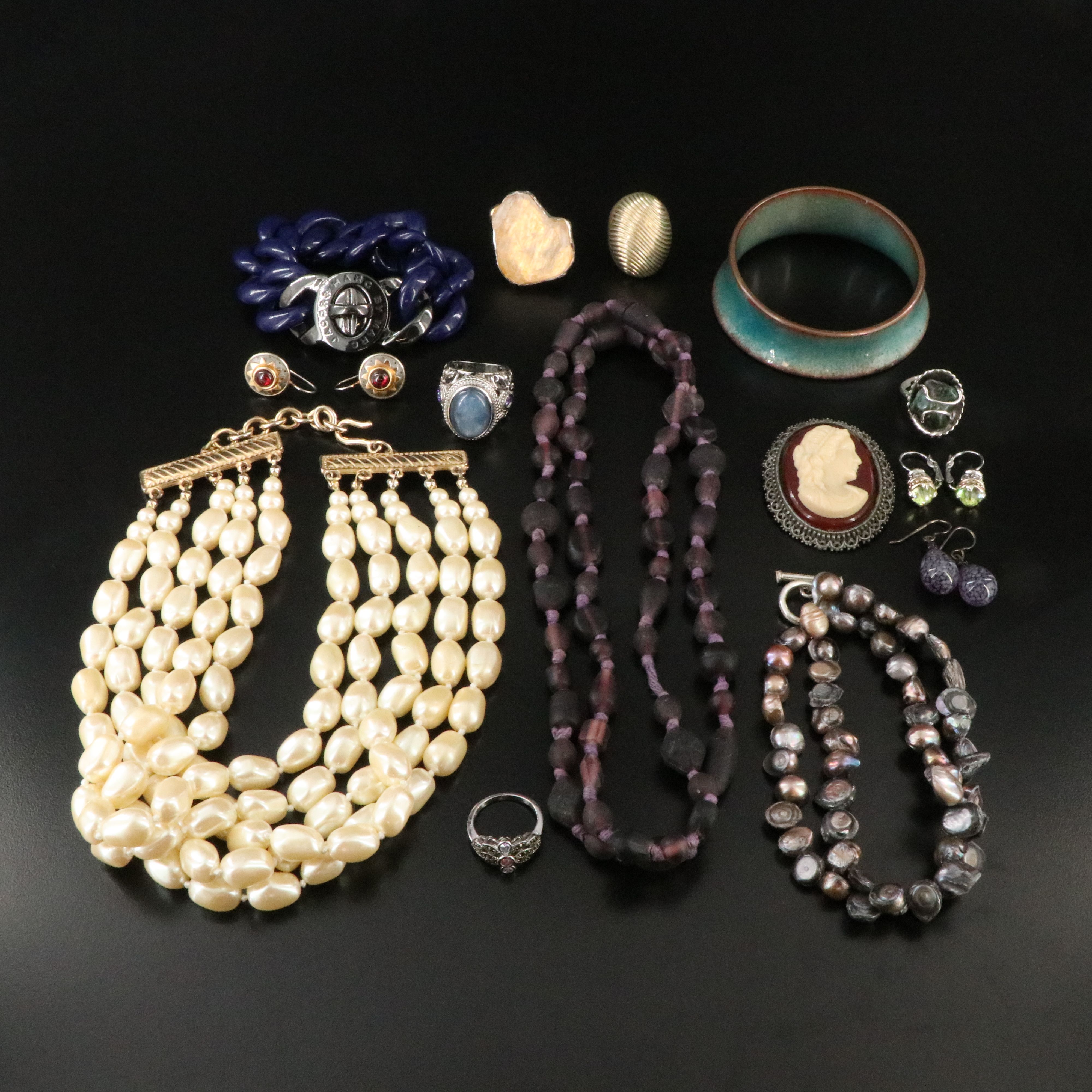 Jewelry Collection Featuring Marc Jacobs, Kyanite, Pearl and Rhodolite Garnet