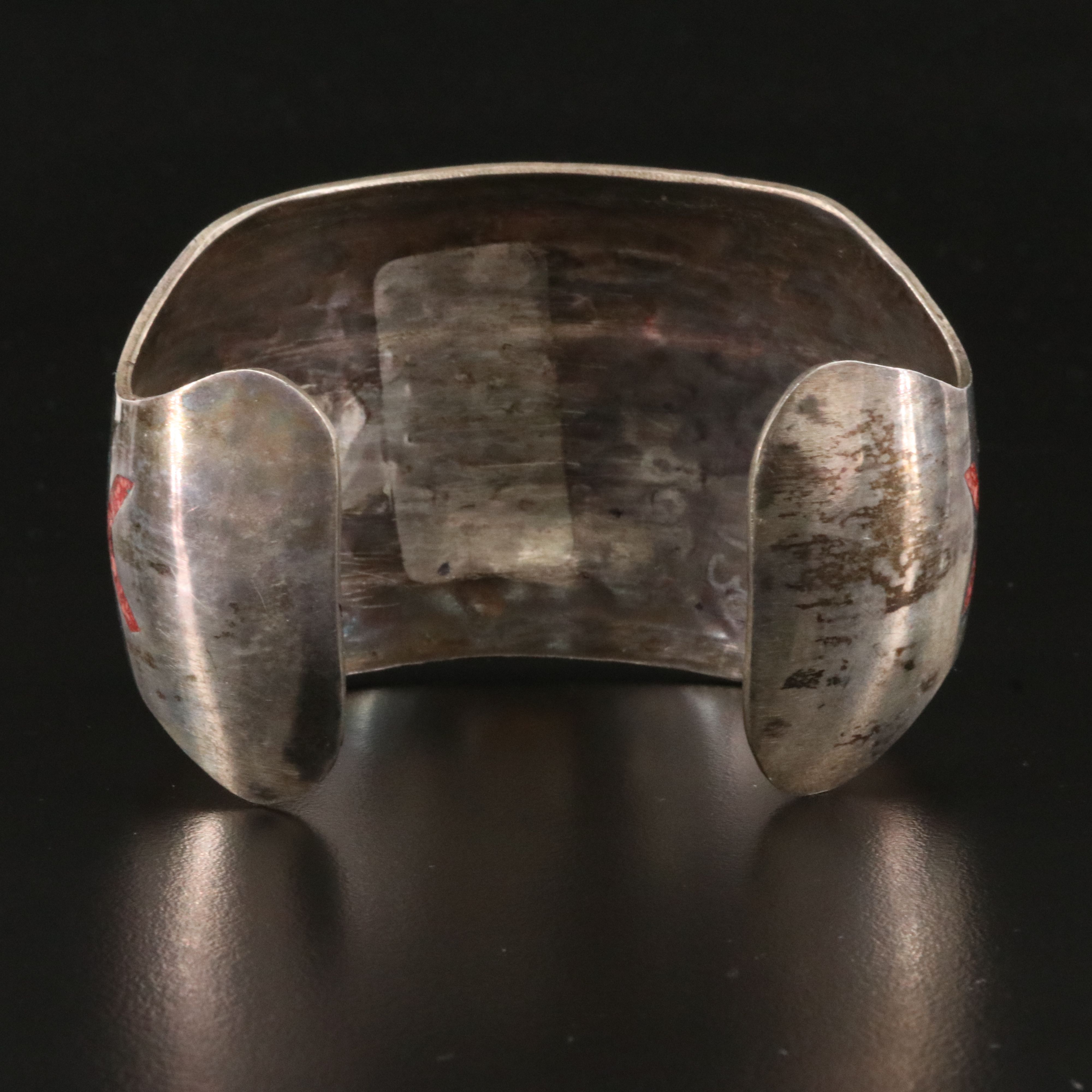 Sterling Chip Stone Inlay Cuff
