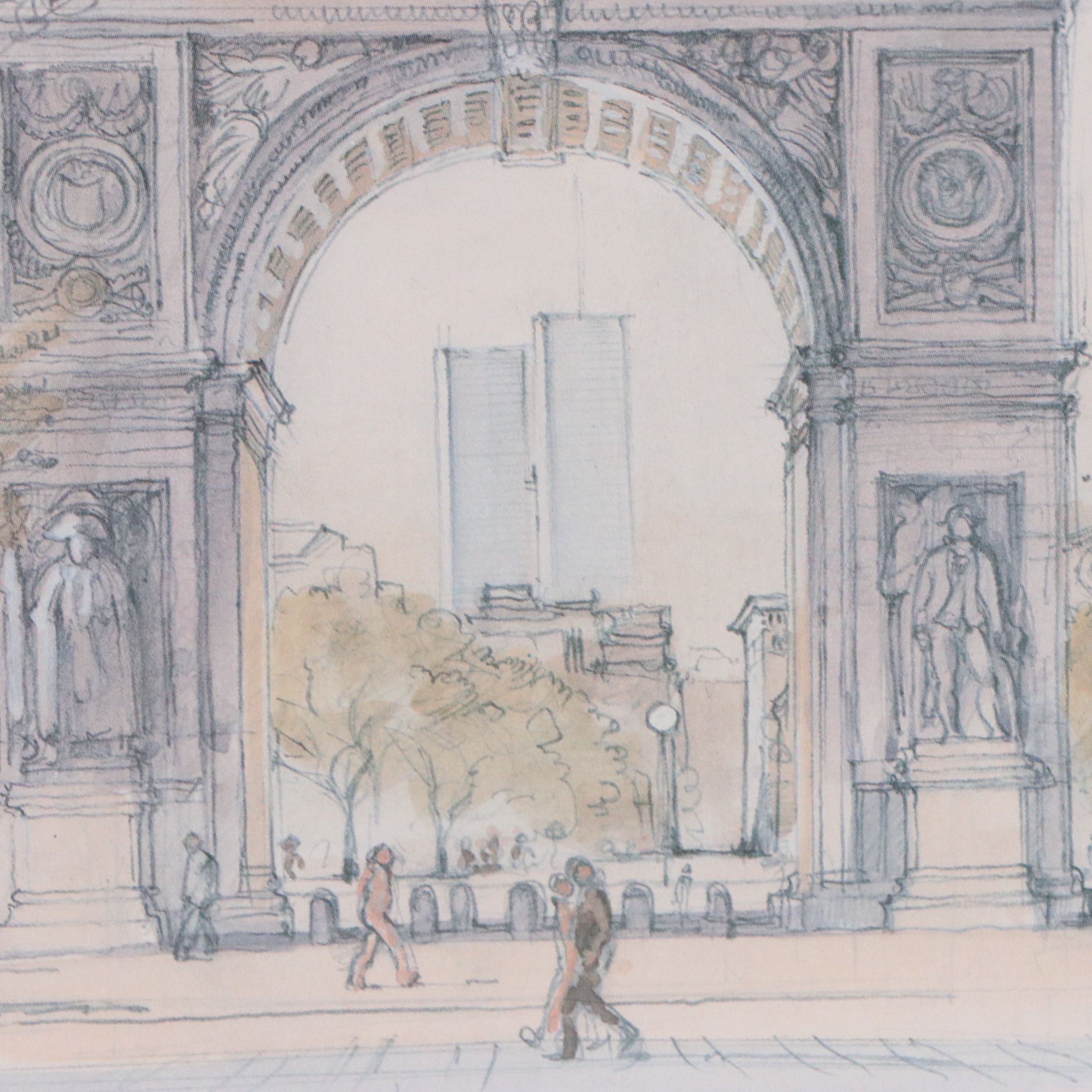 After Mads Stage and Jan Korthals Travel Sketch Offset Prints, Late 20th Century