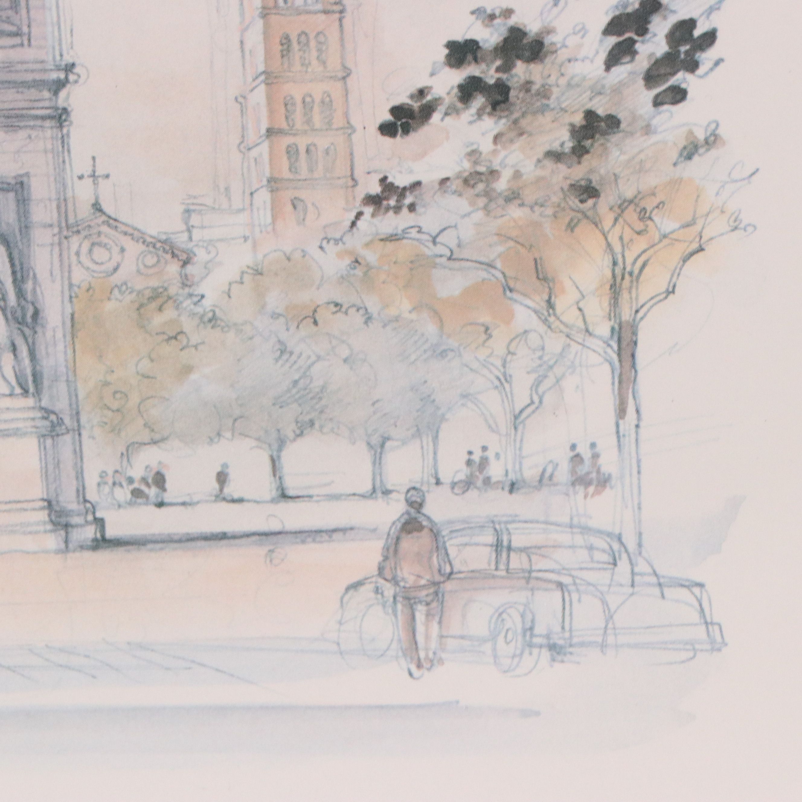 After Mads Stage and Jan Korthals Travel Sketch Offset Prints, Late 20th Century