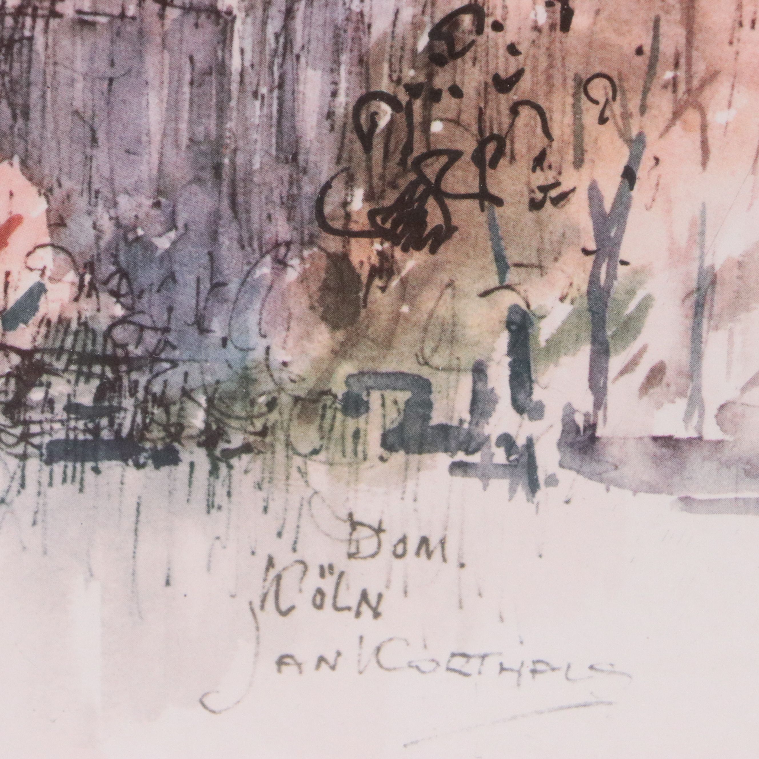 After Mads Stage and Jan Korthals Travel Sketch Offset Prints, Late 20th Century