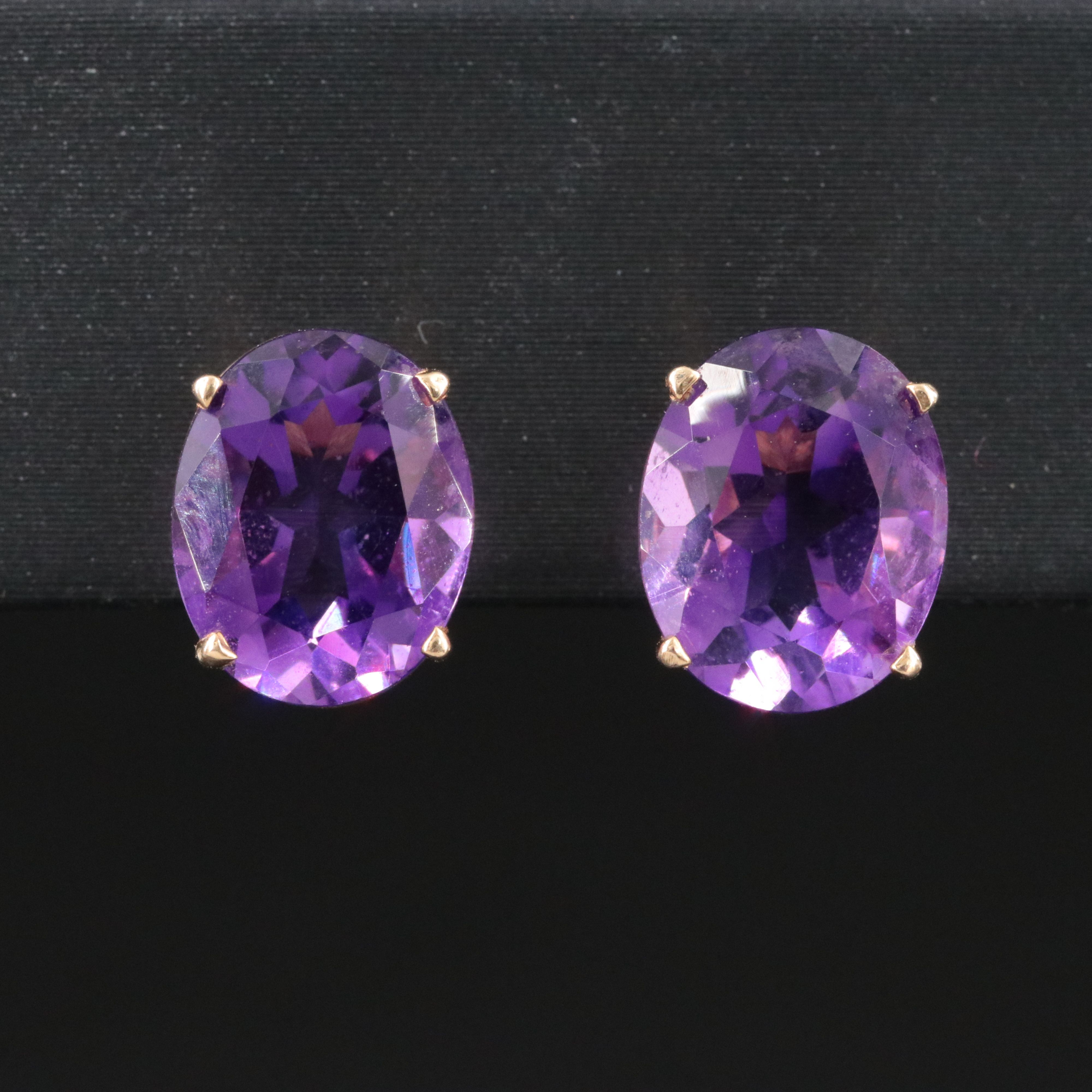 14K Amethyst Stud Earrings