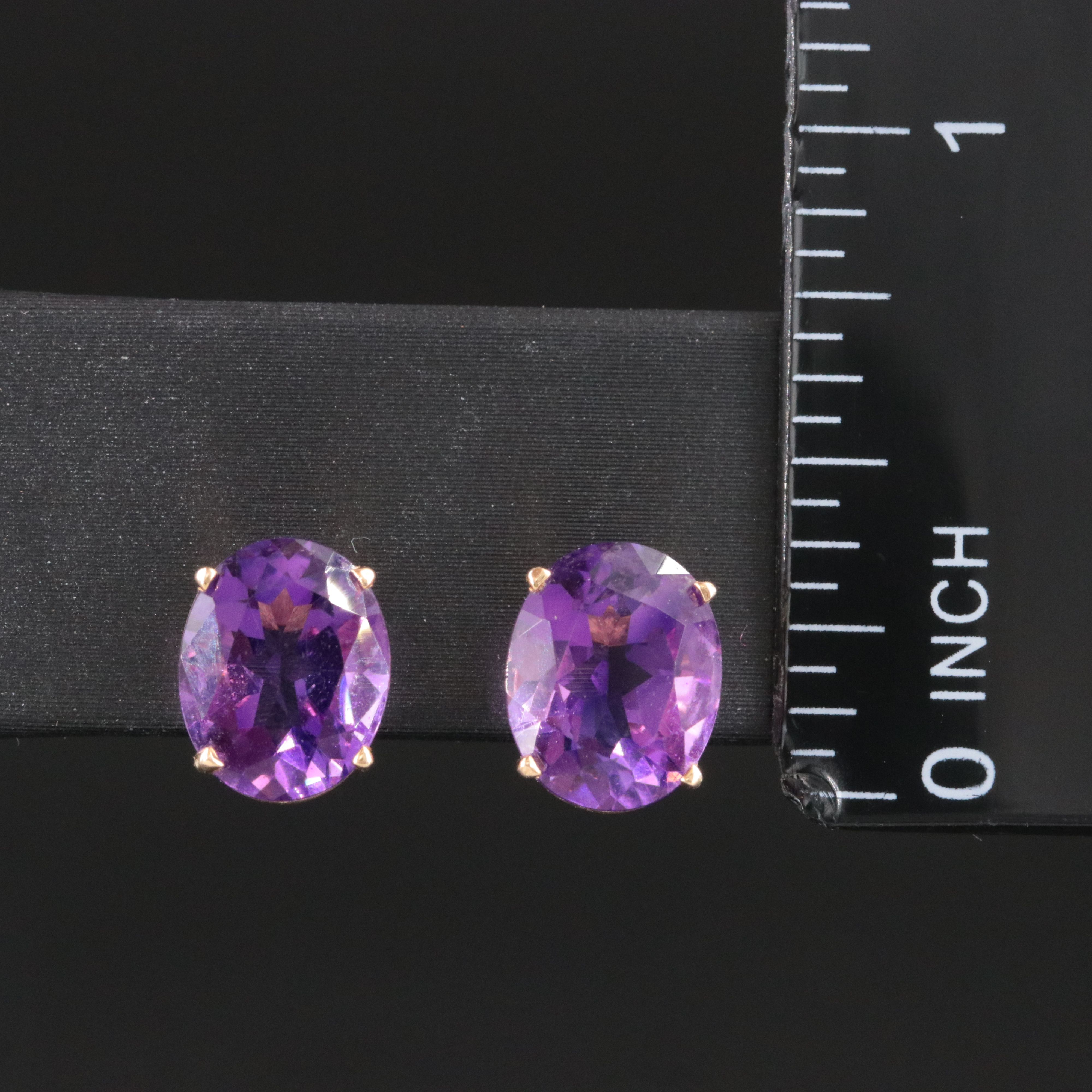 14K Amethyst Stud Earrings
