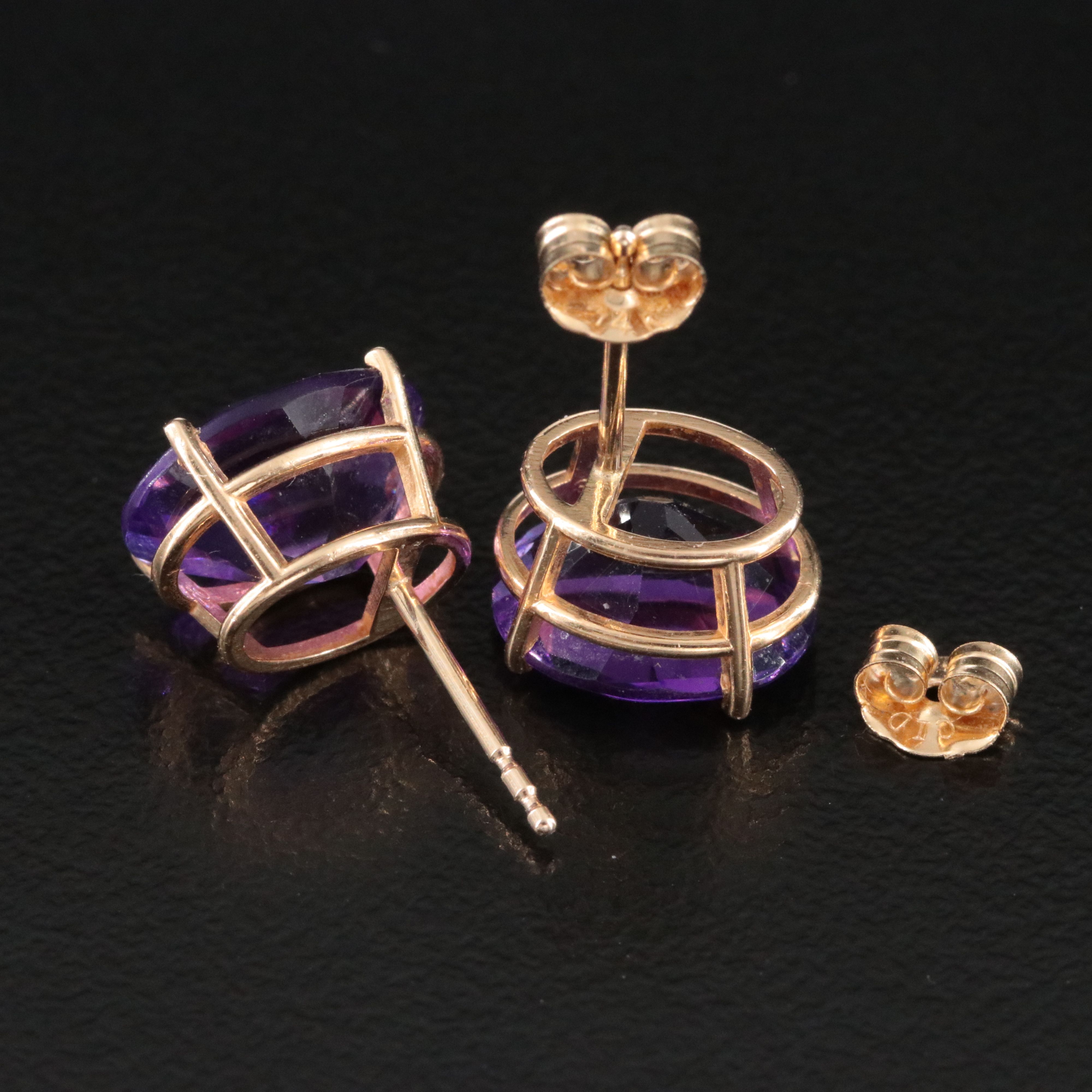 14K Amethyst Stud Earrings